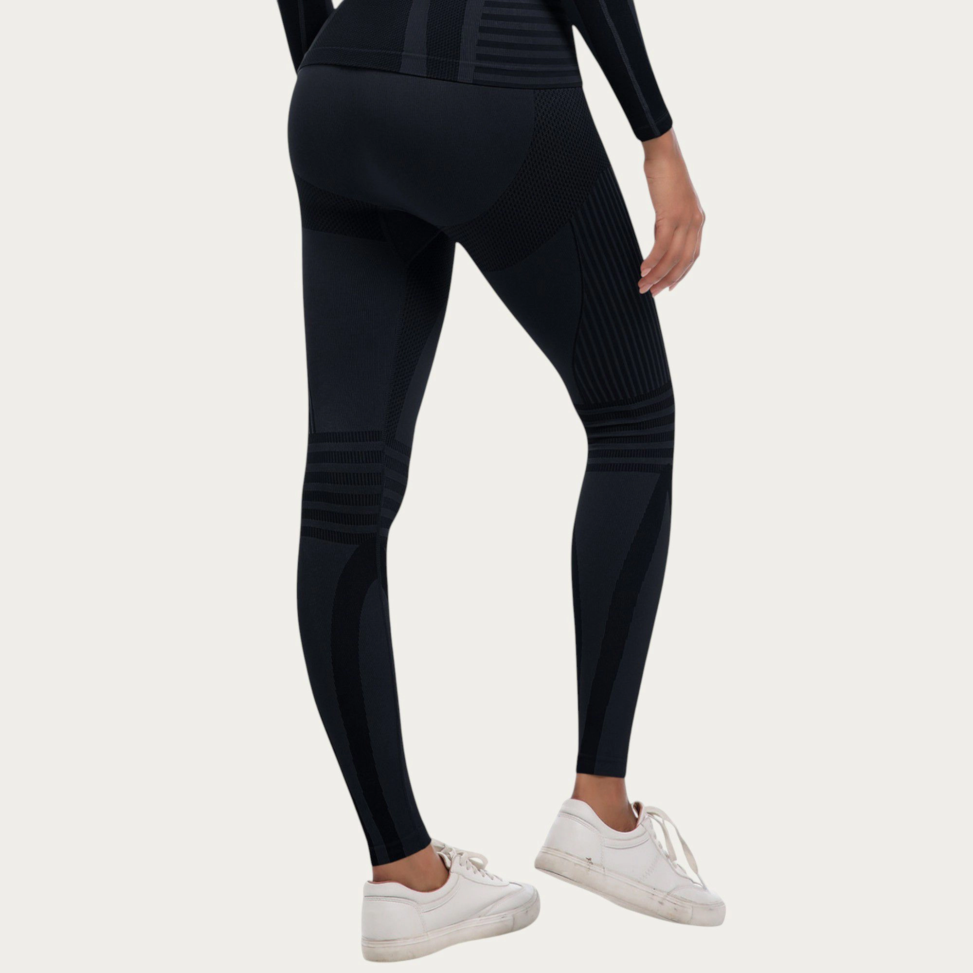 Anna-Kaci Active Women's Seamless High Waist Ribbed Leggings with Sculpting Contour Panels and Compression Fit