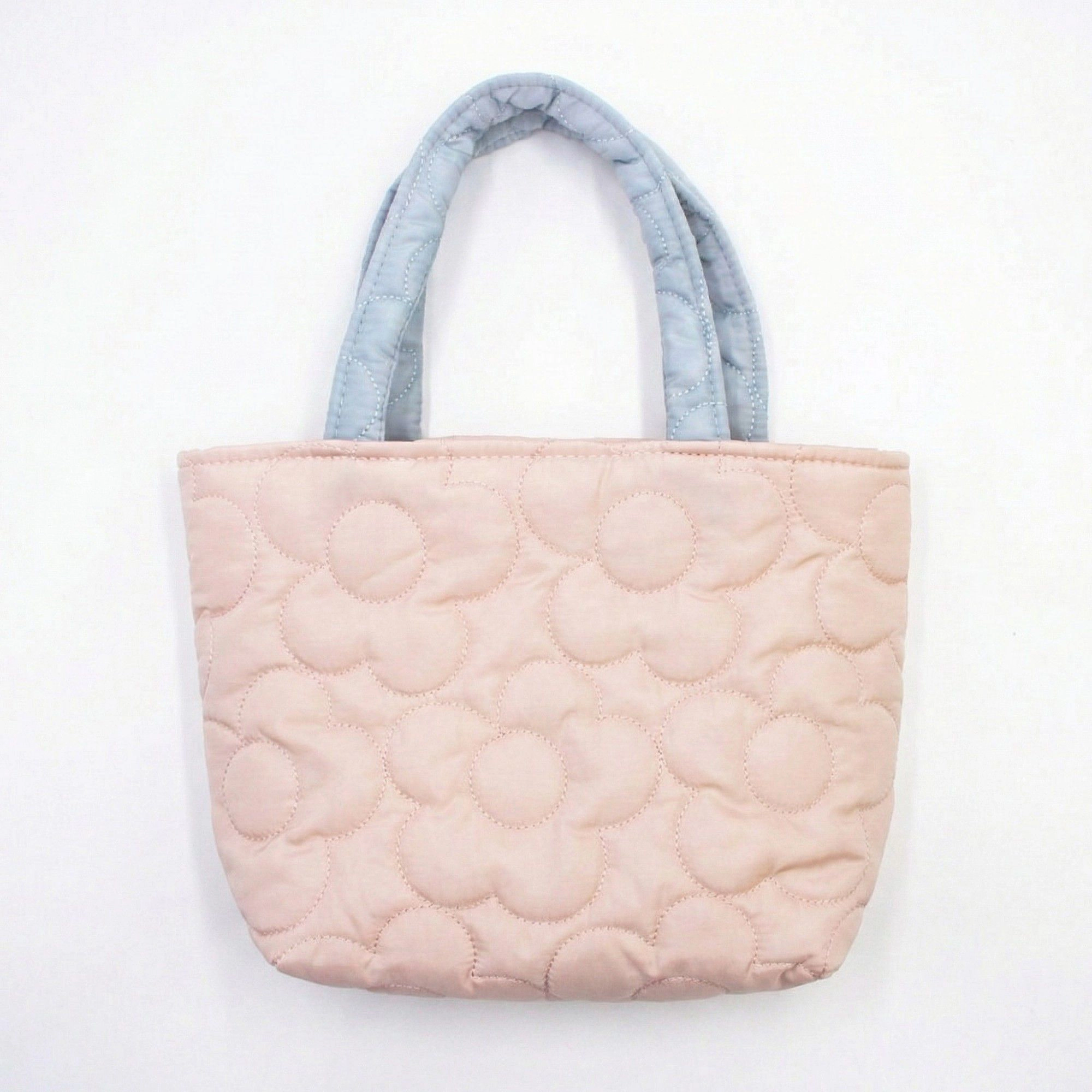 Alilang Women's Quilted Floral Tote Bag with Padded Top Handles Lightweight Soft Fabric Design 10.6x7.3x4in
