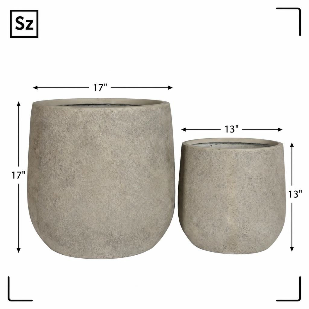 WOW PIONEER 17 Inch Square Magnesium Oxide Planter for Patio Indoor Outdoor Garden