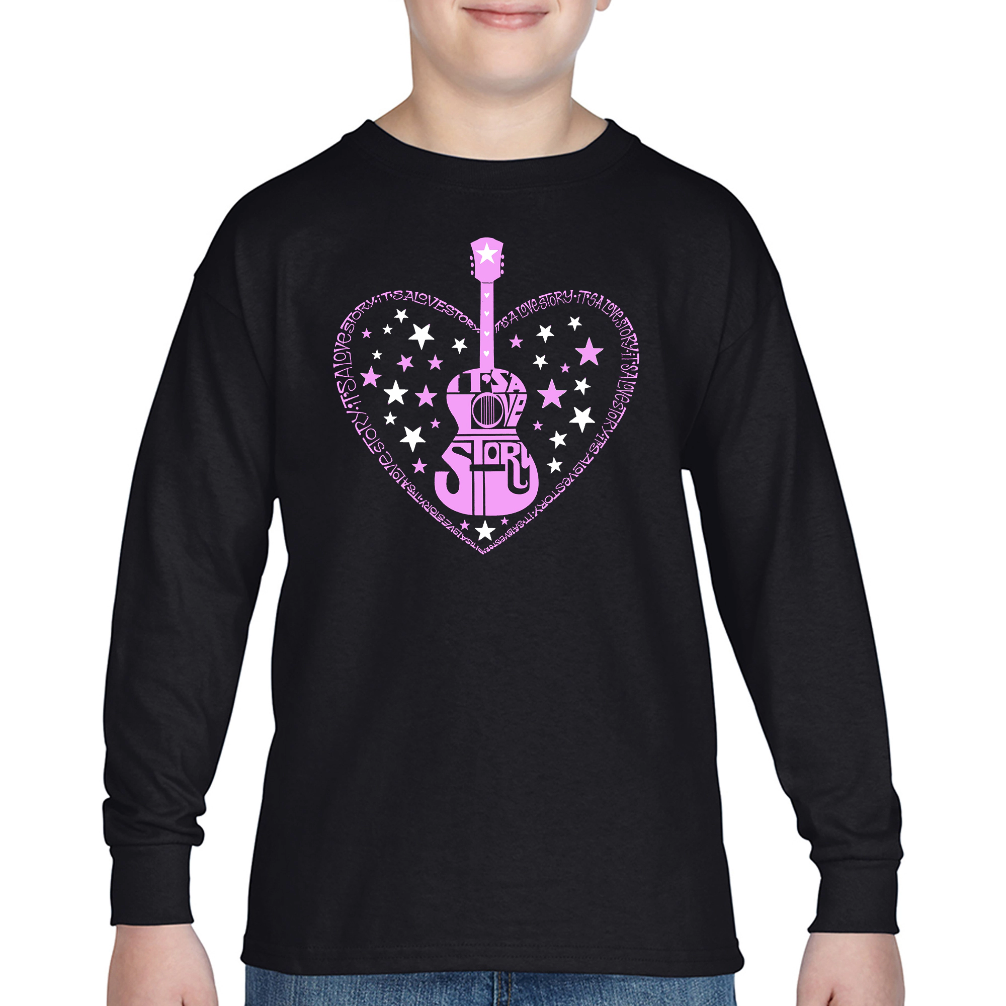 LA Pop Art Boys Long Sleeve T-Shirt - It's A Love Story