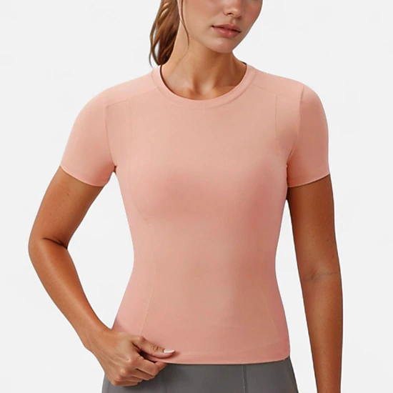 Anna-Kaci Women's Short Sleeve Performance Tee with Crew Neck and Slim Fit Stretch Fabric