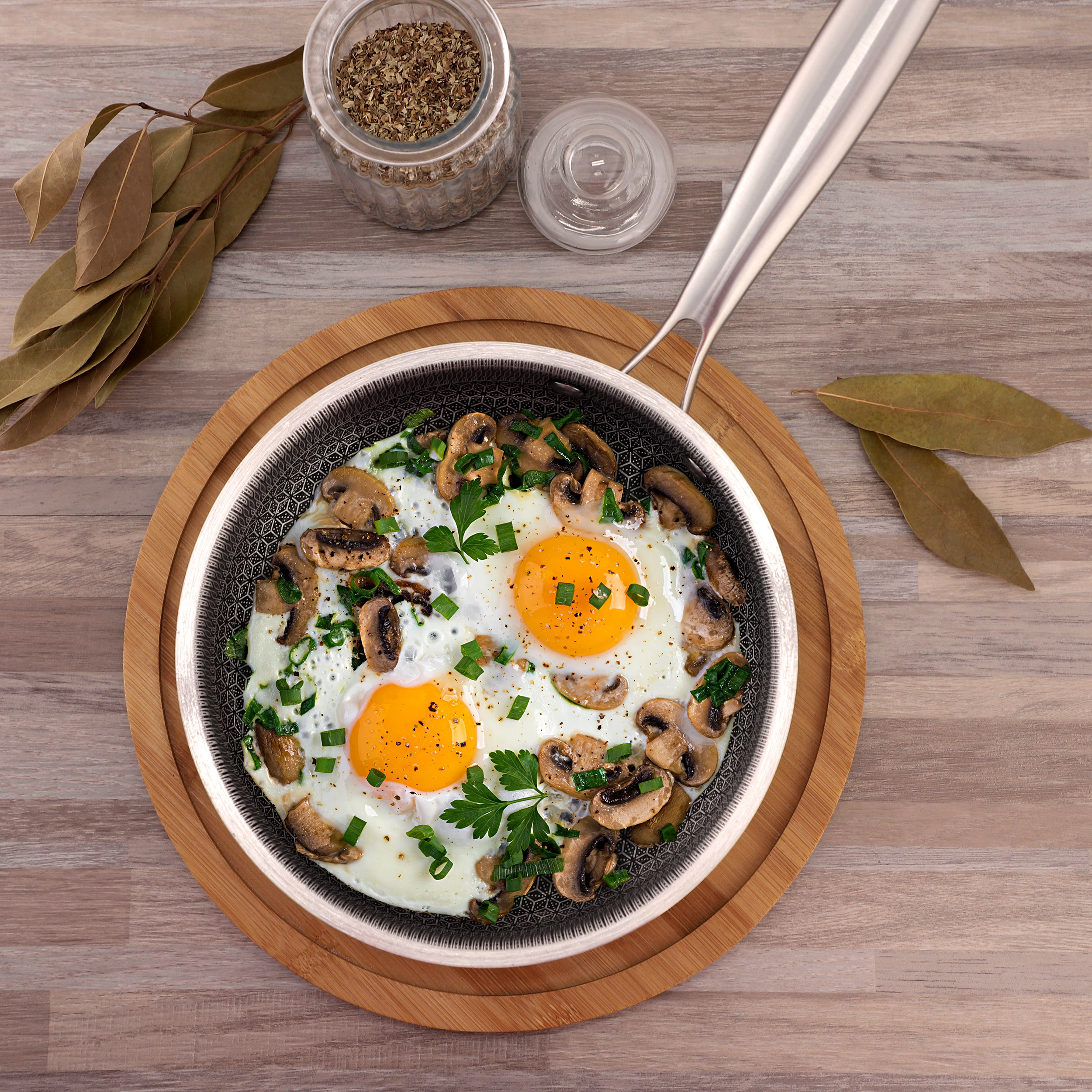 Gibson Home Elsenborn 8in Hybrid Nonstick Stainless Steel Frying Pan in Silver