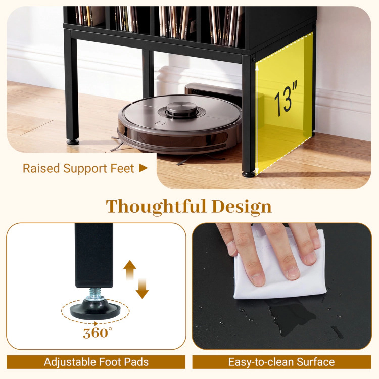 Hivvago Turntable Record Player Stand With Power Outlets