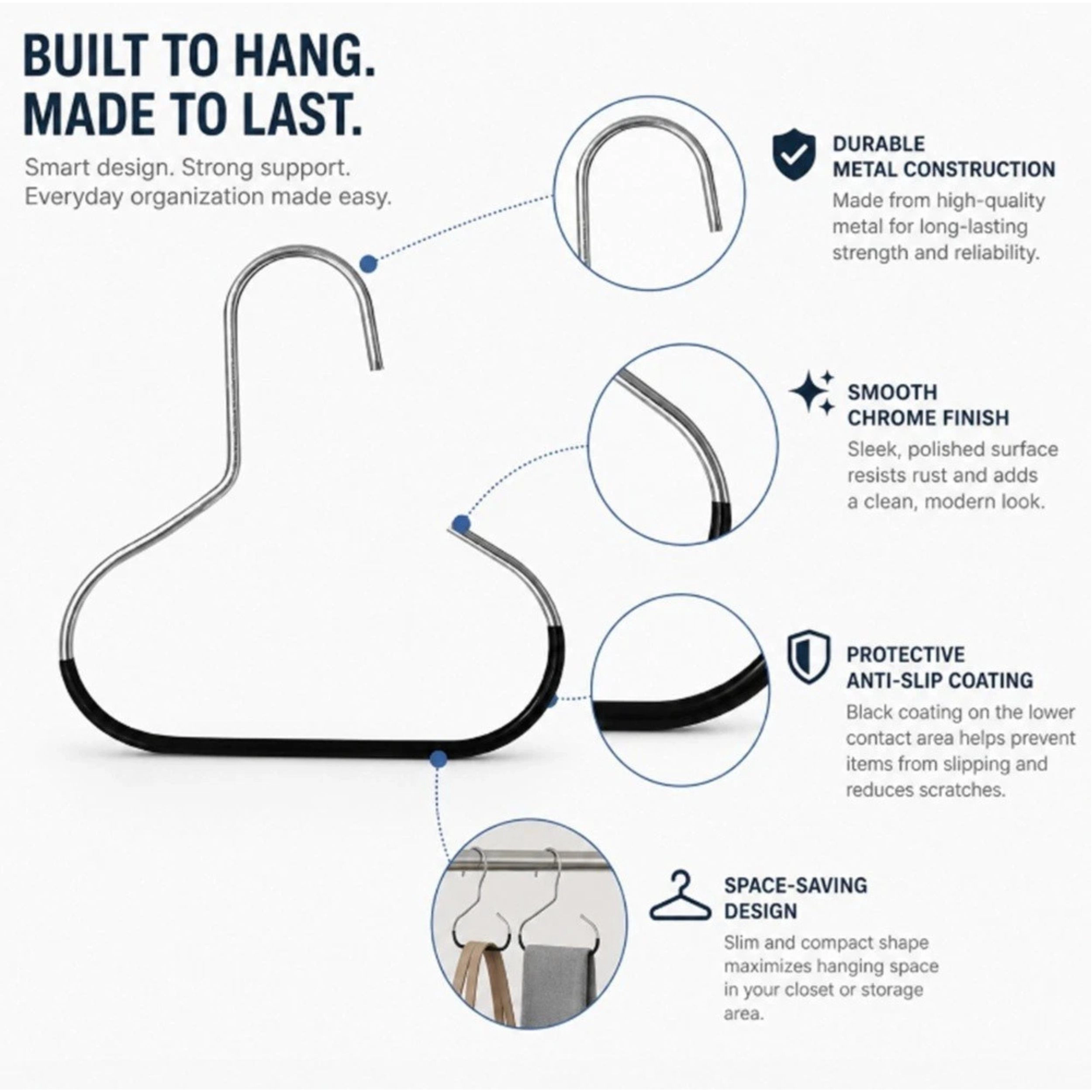 Home Collection Pack of 4 Non-Slip Hat Organizer Rings Closet Cap & Scarf Hangers