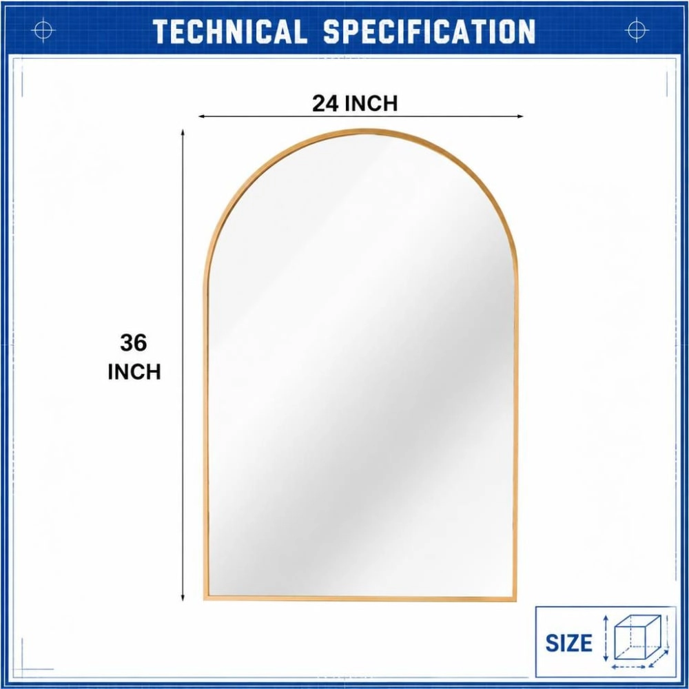 ELEMENT ACE 36x24 Inch Rectangular Bathroom Vanity Mirror