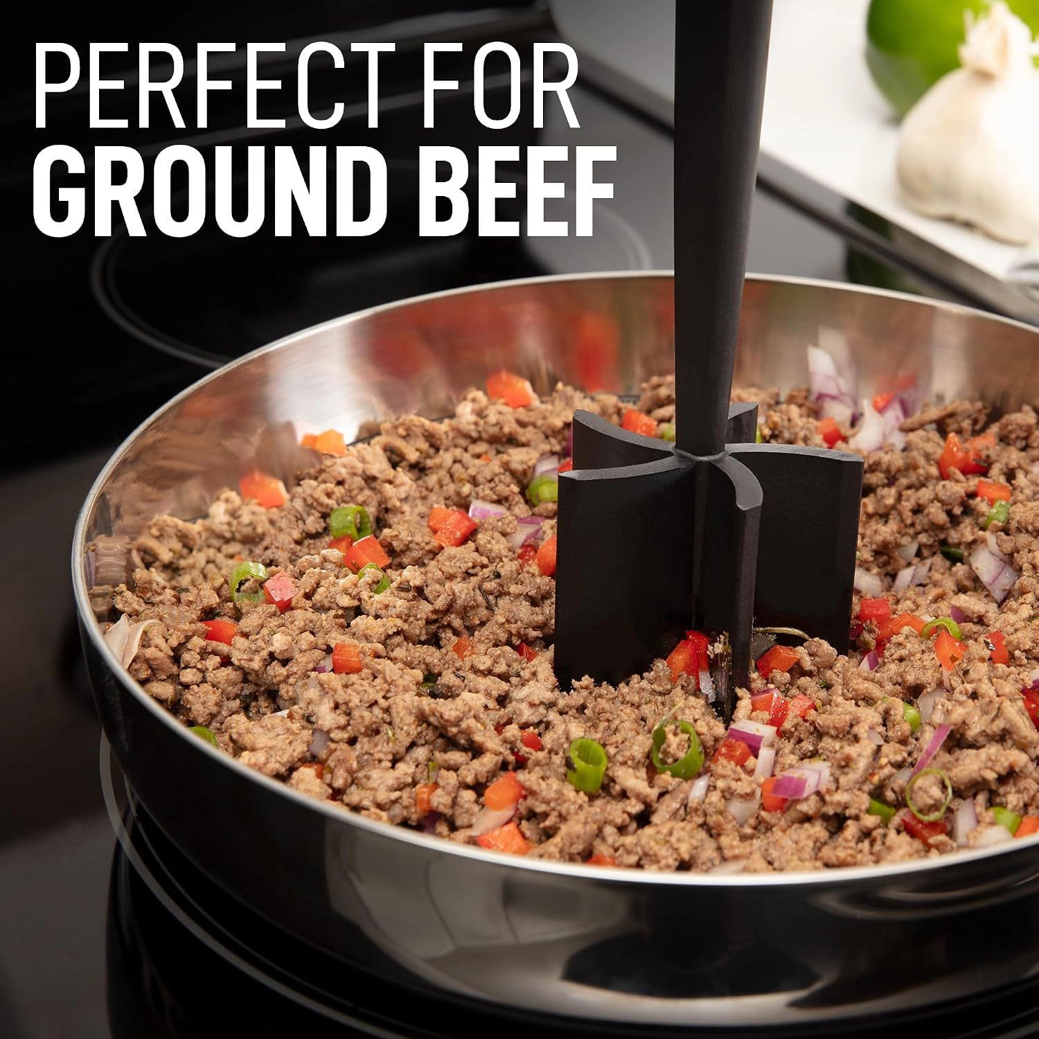 Zulay Kitchen Hamburger Smasher & Meat Chopper for Ground Beef