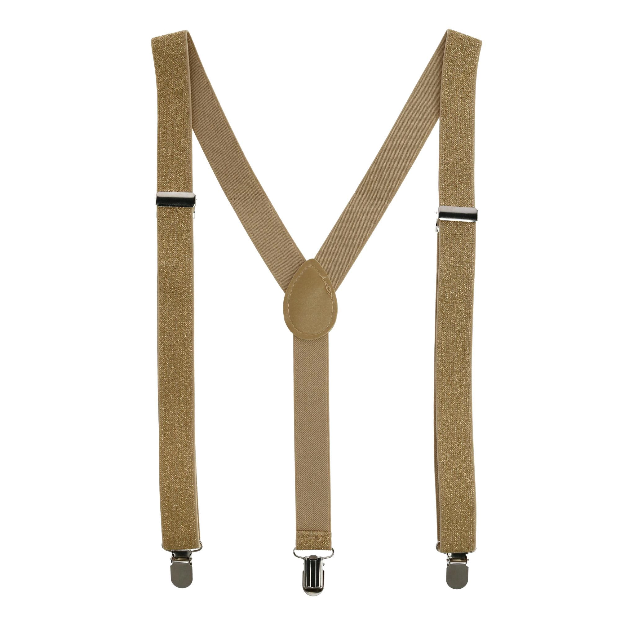 CTM Glitter Gold Bow Tie and Suspender Set