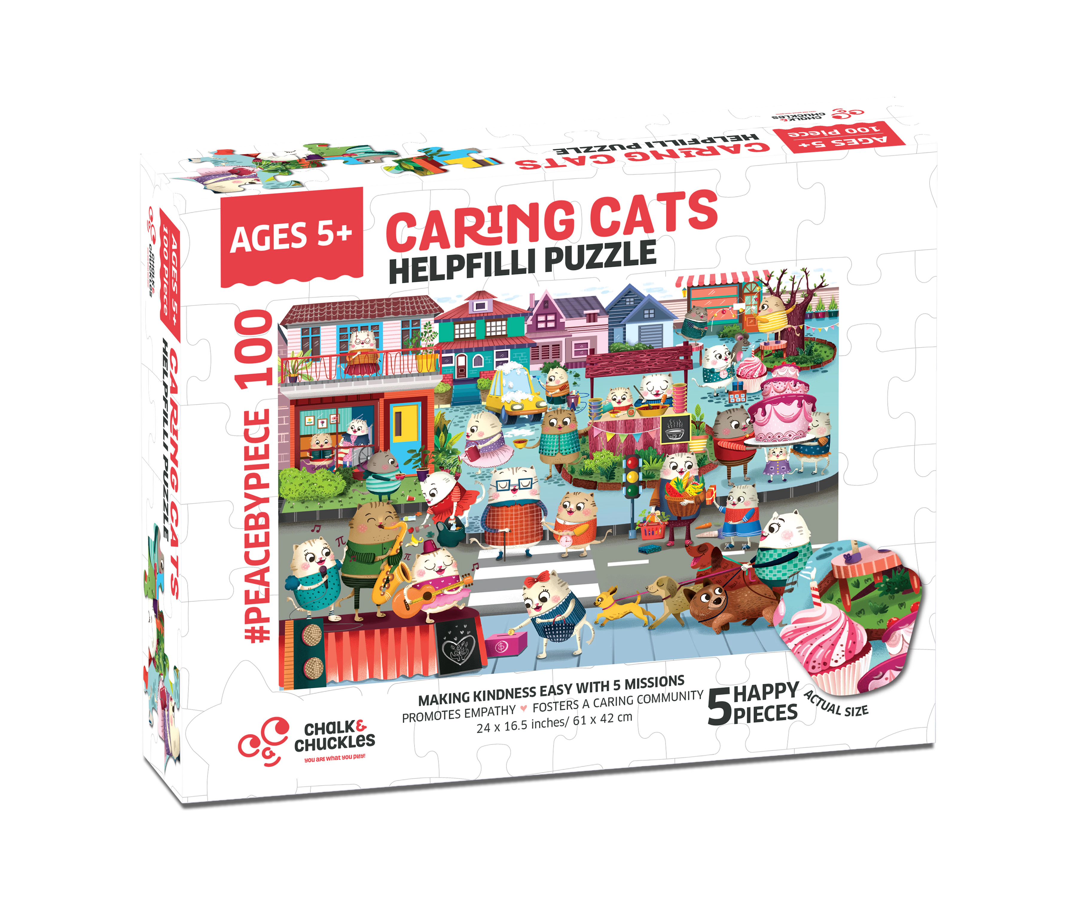 Chalk & Chuckles Caring Cats Helpfilli Activity Puzzle -100 pieces
