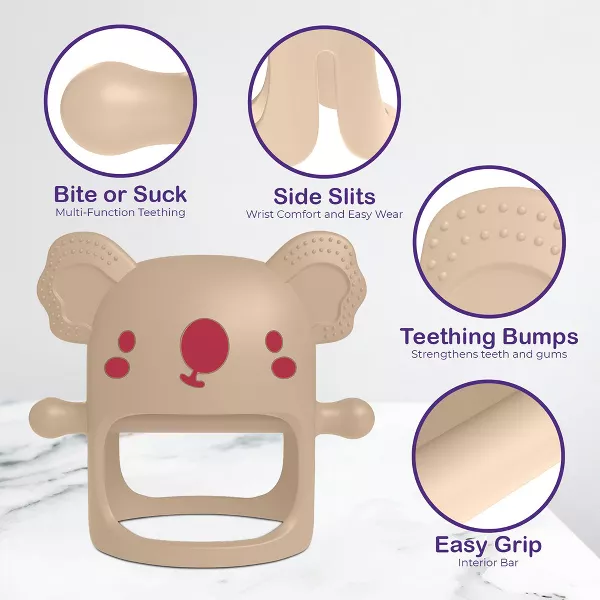 Sperric Silicone Baby Hand Teething Toy, Soothes Sucking Needs & Supports Self-Discovery, Soft, Safe Easy to Clean