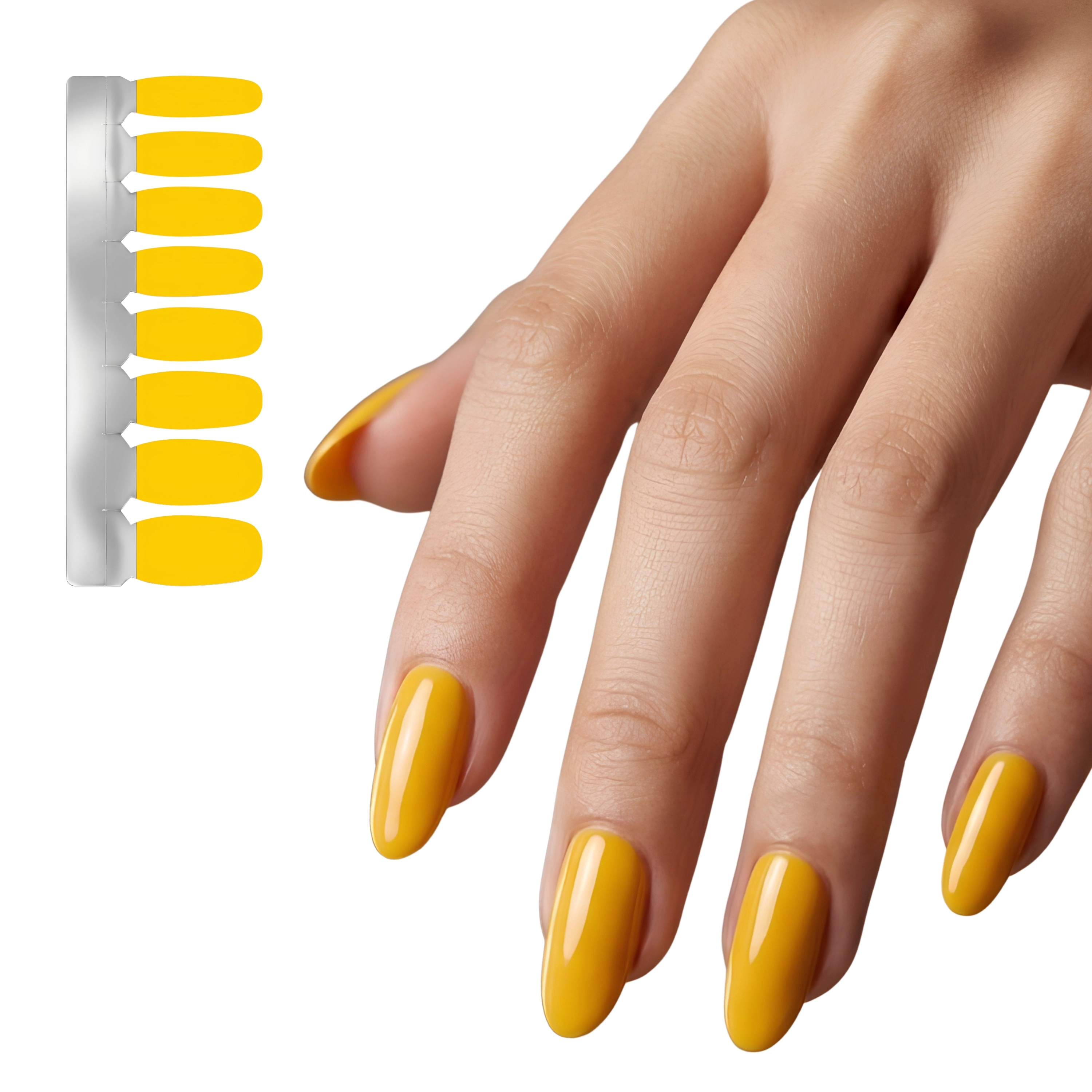 XPNail Women's 2-Pack Bundle of Nail Polish Strips Yellow 16ct