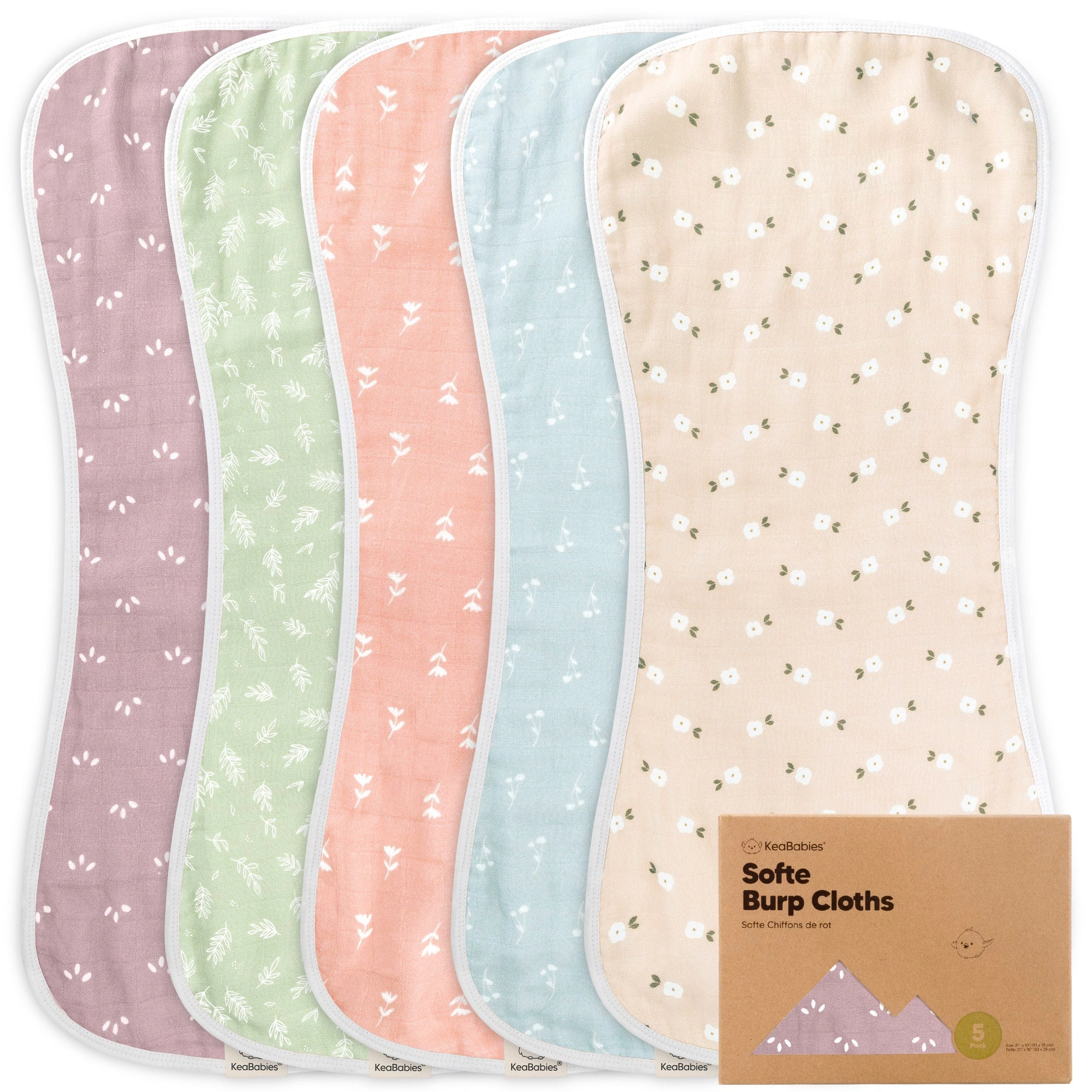 KeaBabies Softe Muslin Baby Burp Cloth for Boys, Girls
