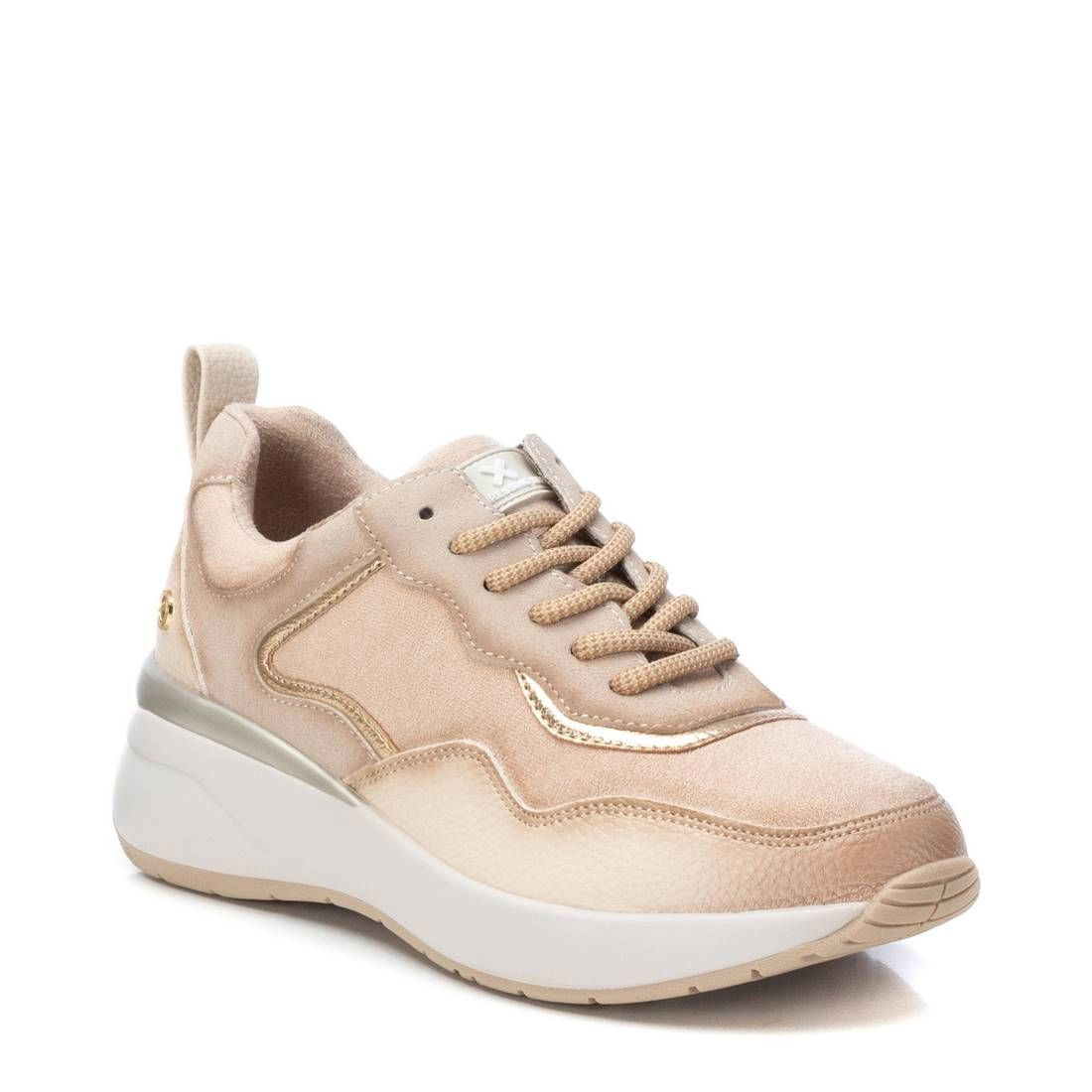 XTI Womens Sneakers Suede Lace-Up Casual Shoes