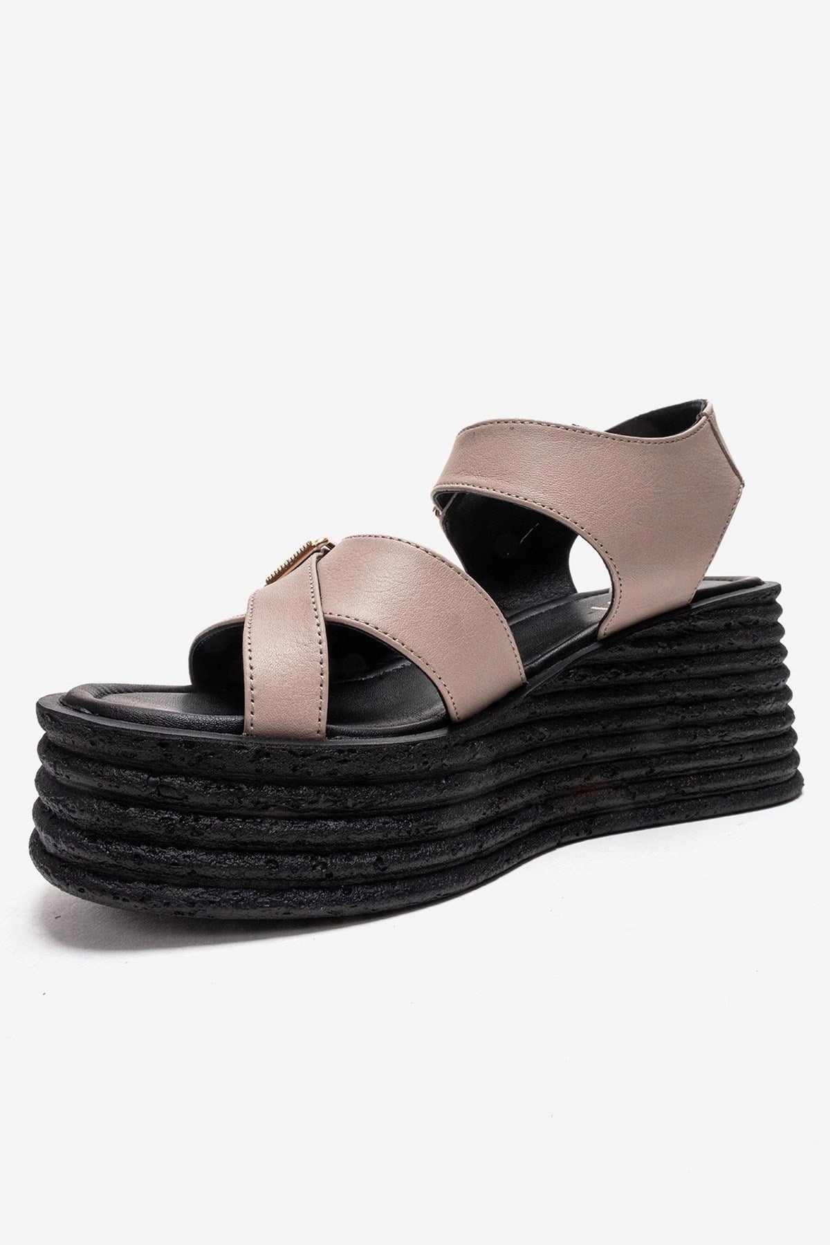 Forever & Always Womens Mirette Leather Platform Sandals