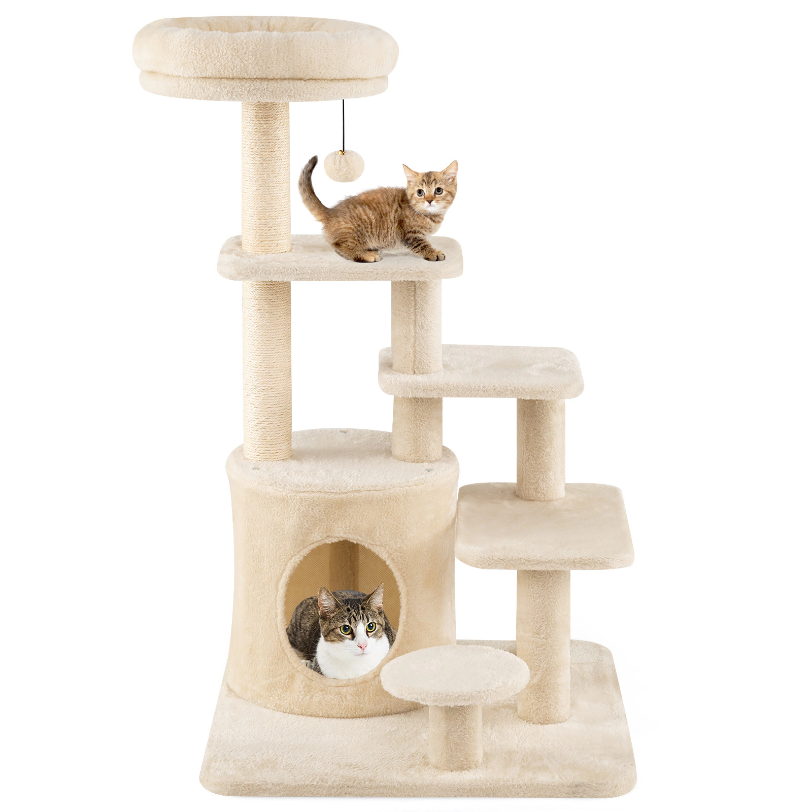 SUGIFT 40 -Level Cat Tower with Condo Padded Perch and Sisal Posts