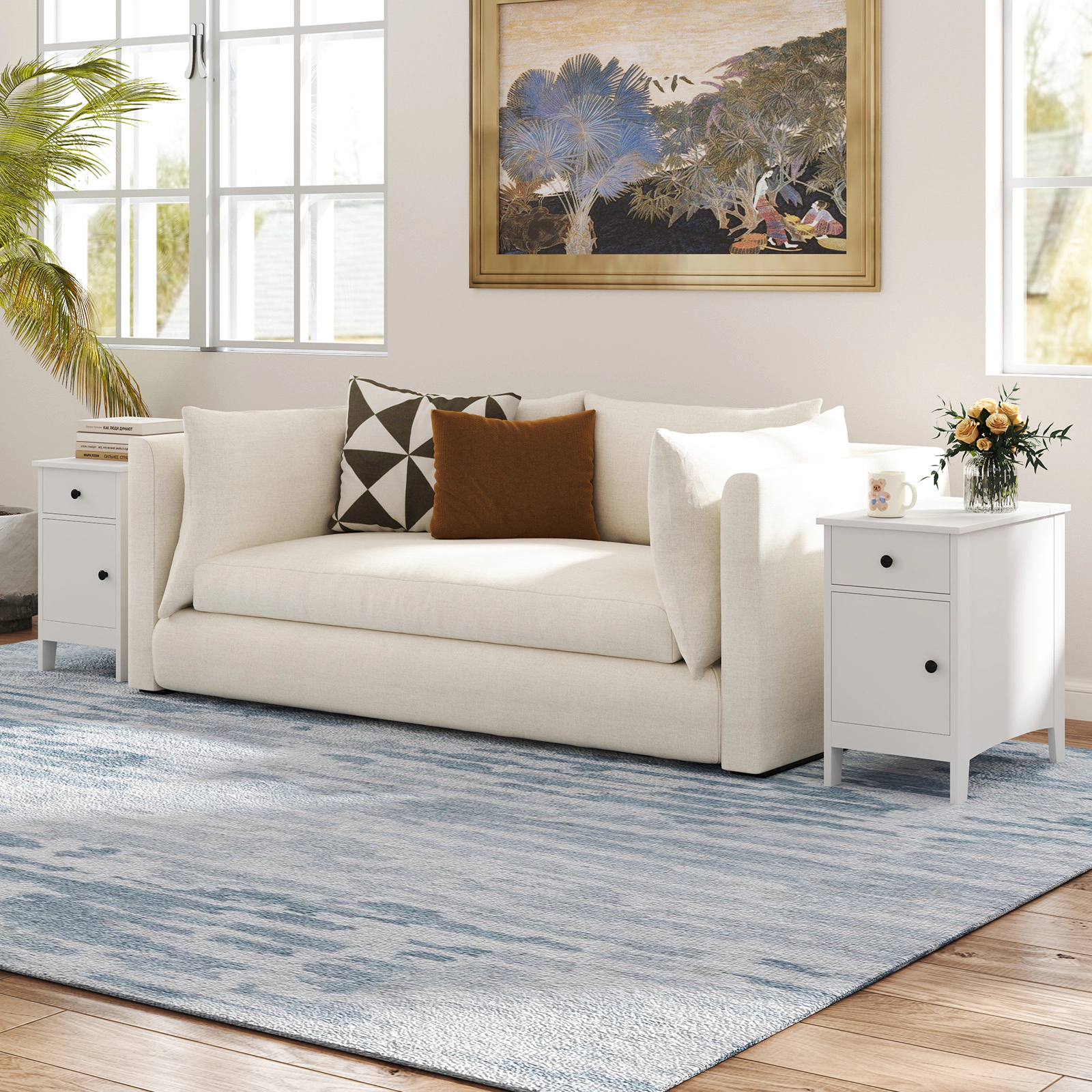 SlickBlue Flip Top Nightstand with Charging Station