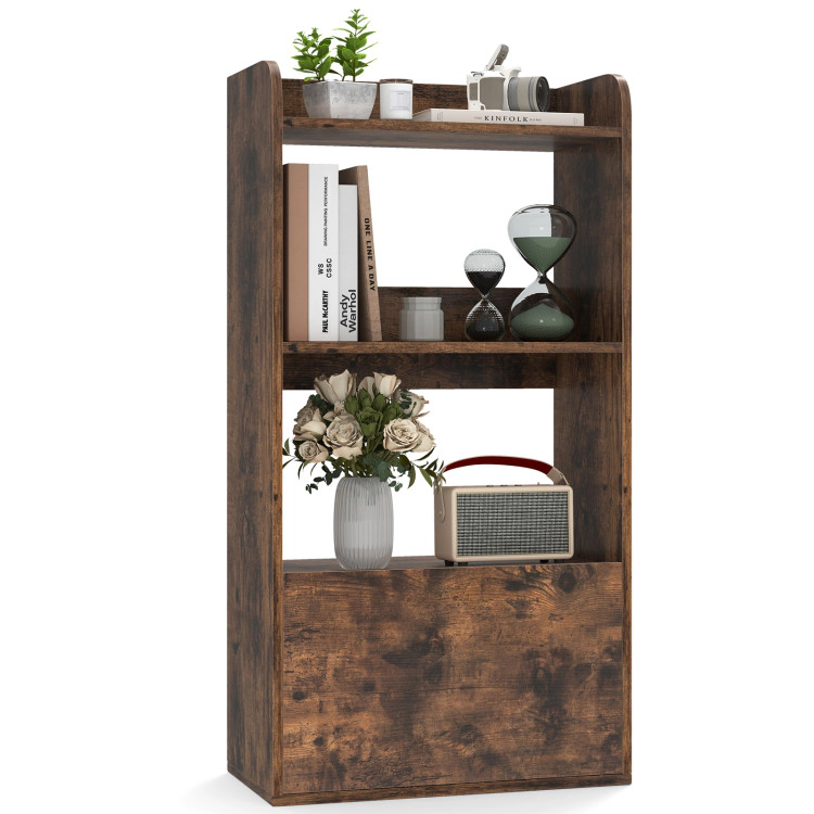 Hivvago Freestanding Bookshelf With 3-Tier Open Shelf