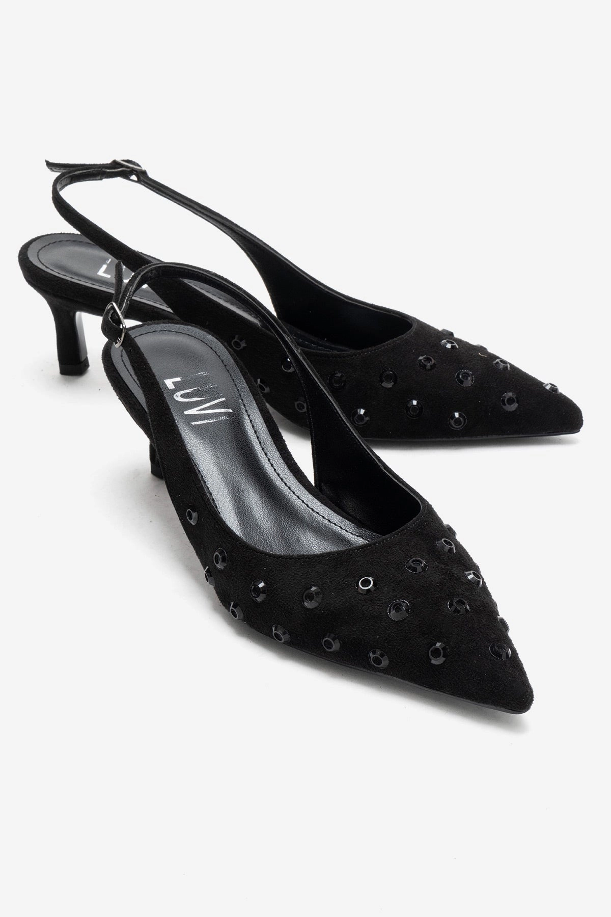 Prologue Shoes Womens Lorex Embellished Stiletto Slingback Pump