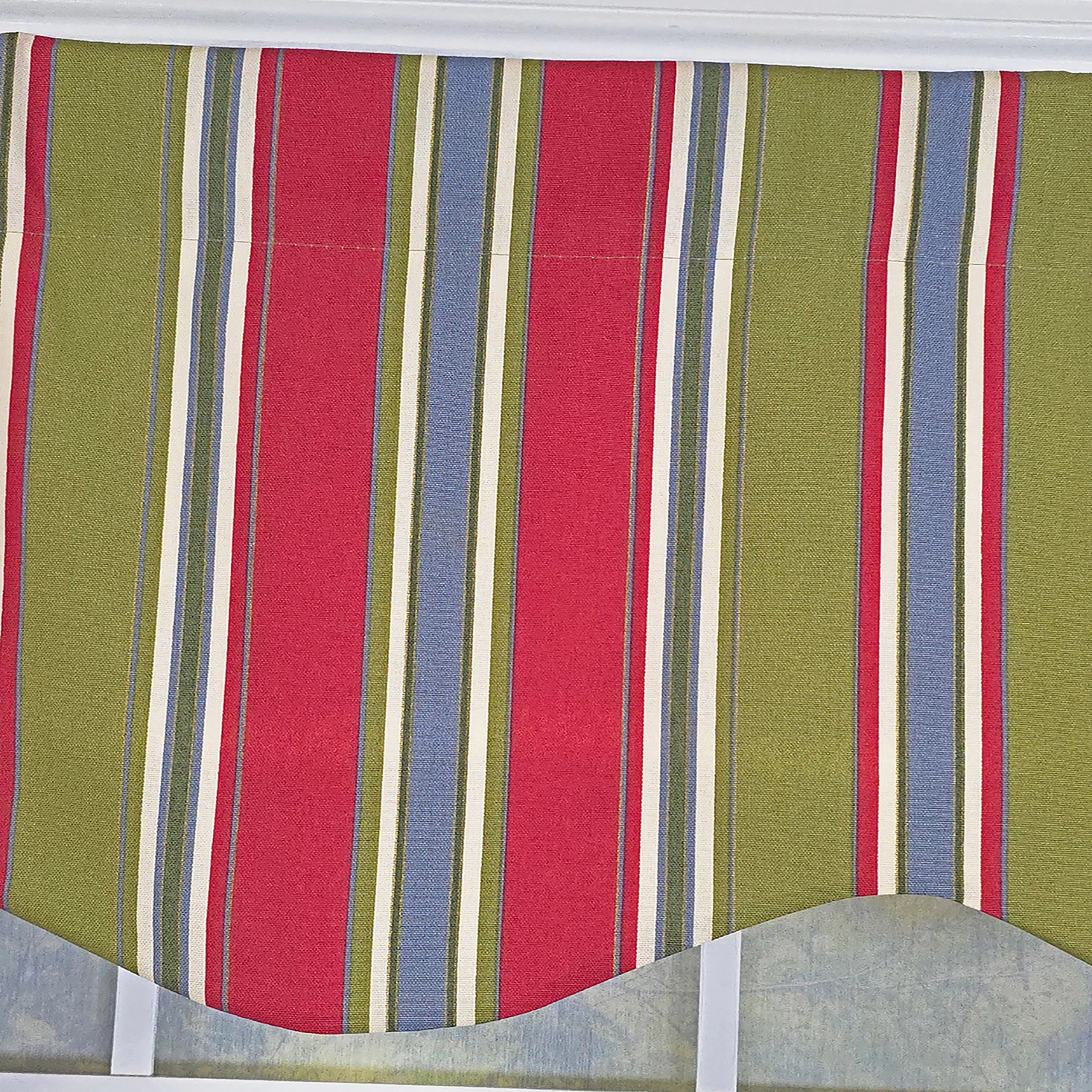 RLF Home Nigel Stripe Provance 100% Cotton Rod Pocket Lined  Window Valance 50" x 17" Multi