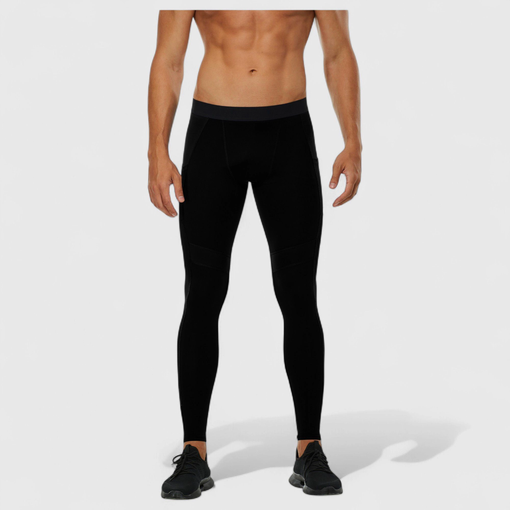 Anna-Kaci Men's Compression Leggings with Wide Waistband and Side-Pocket