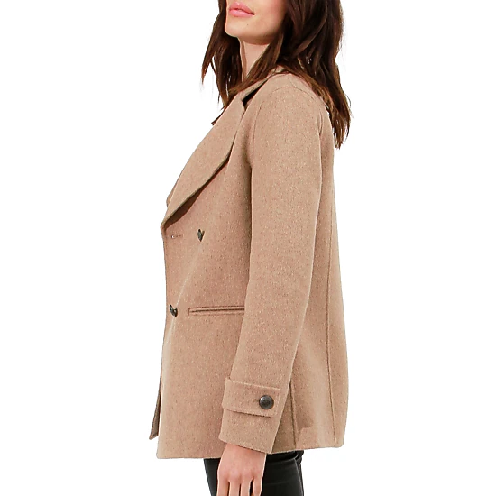 Belle & Bloom Womens Forget You Wool Blend Military Peacoat