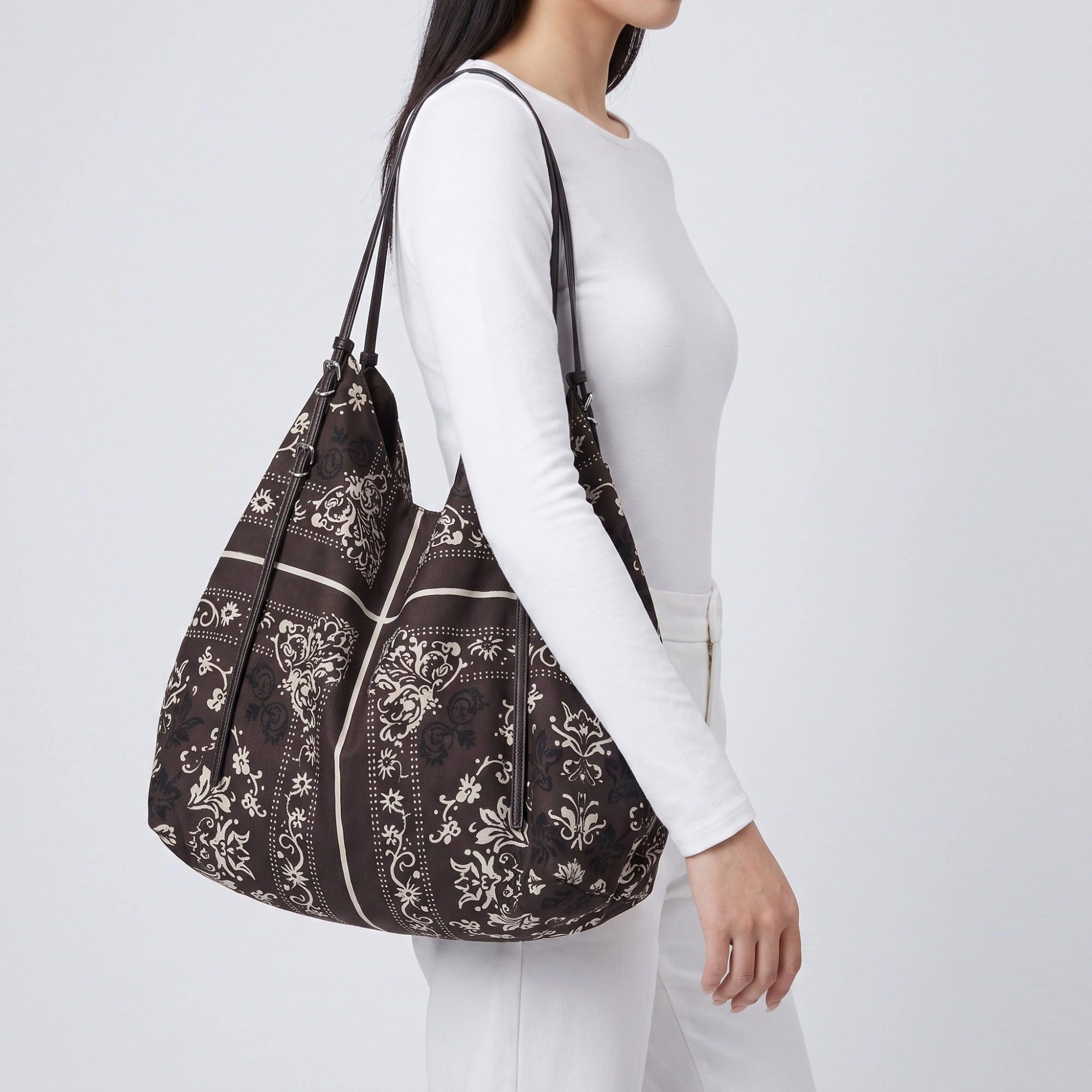 Alilang Women's Oversized Bandana Print Hobo Shoulder Bag with Double Handles