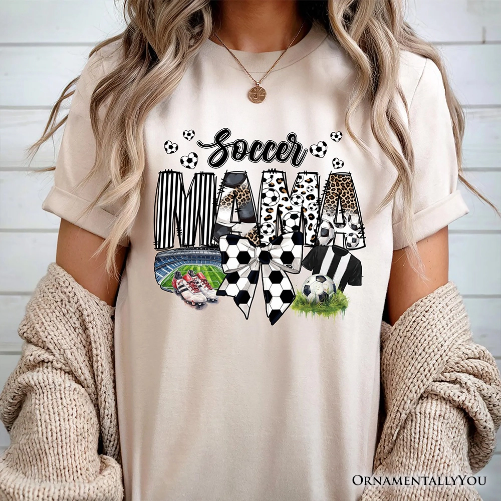 OrnamentallyYou Unisex Soccer Mama Coquette Bow Game Day T-Shirt