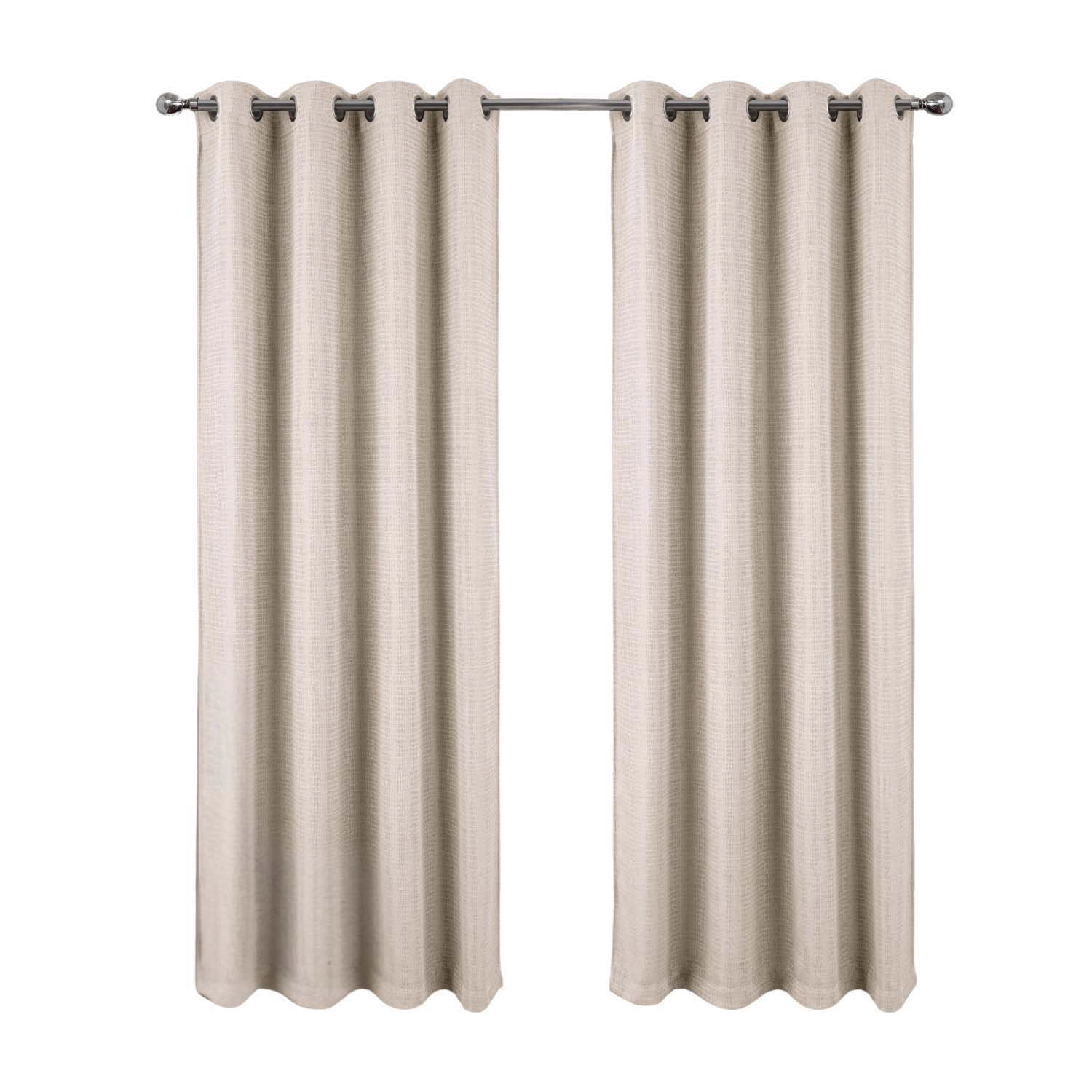 RT Designer Collection Demi Lux Jacquard Blackout Grommet Curtain Panel 52" x 84" Ivory