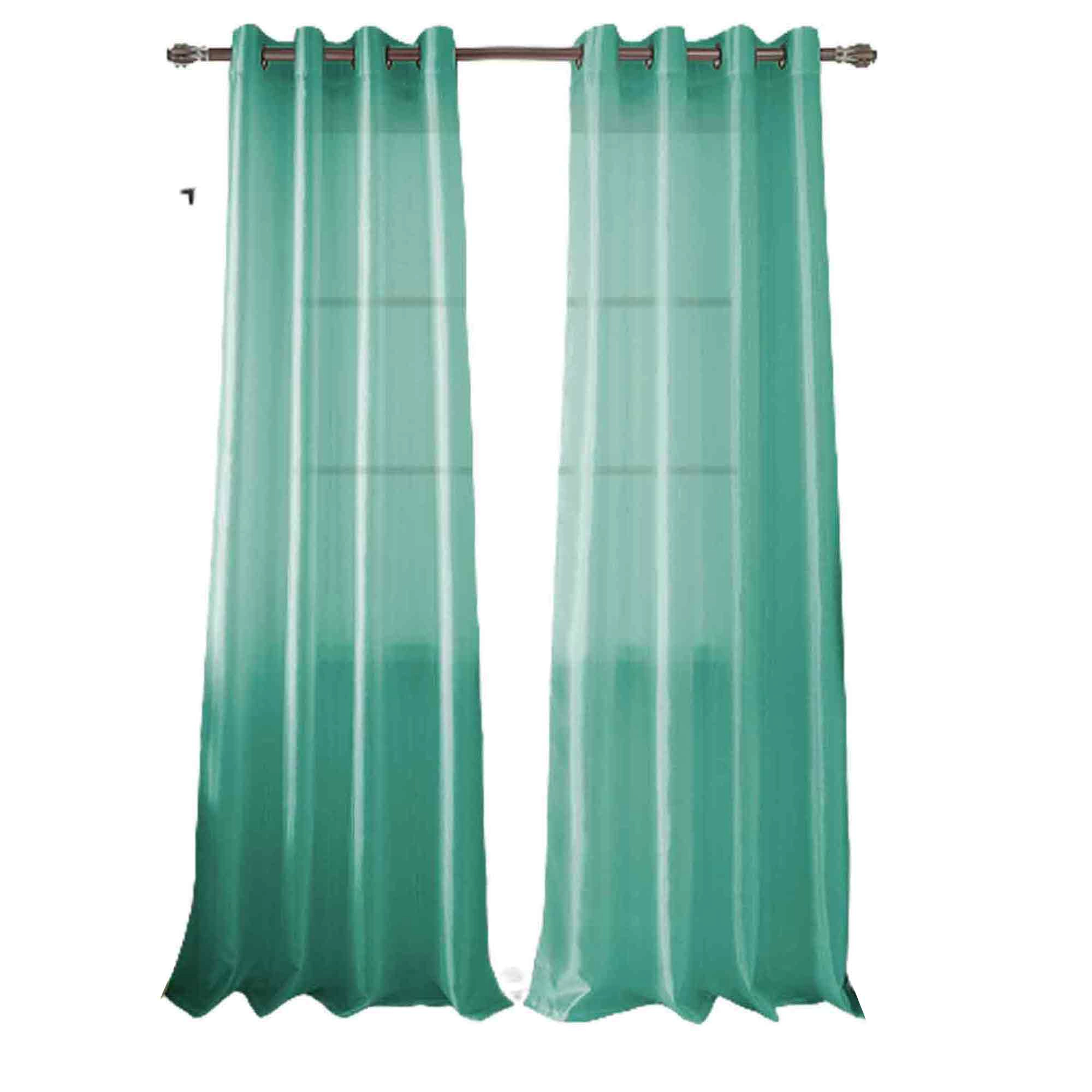 Olivia Gray Nancy Elegant Faux Silk Grommet Curtain Panel with 8 Bronze Metal Grommets - 54" x 63" each