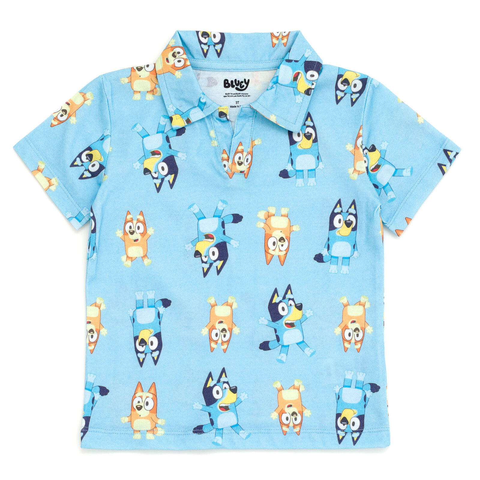 Bluey Boys' 2-Piece Polo and Shorts Set
