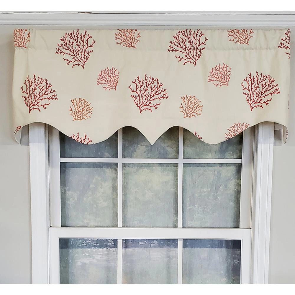 RLF Home Luxurious Modern Design Classic Deep-Sea Regal Style Window Valance 50" x 17" Coral