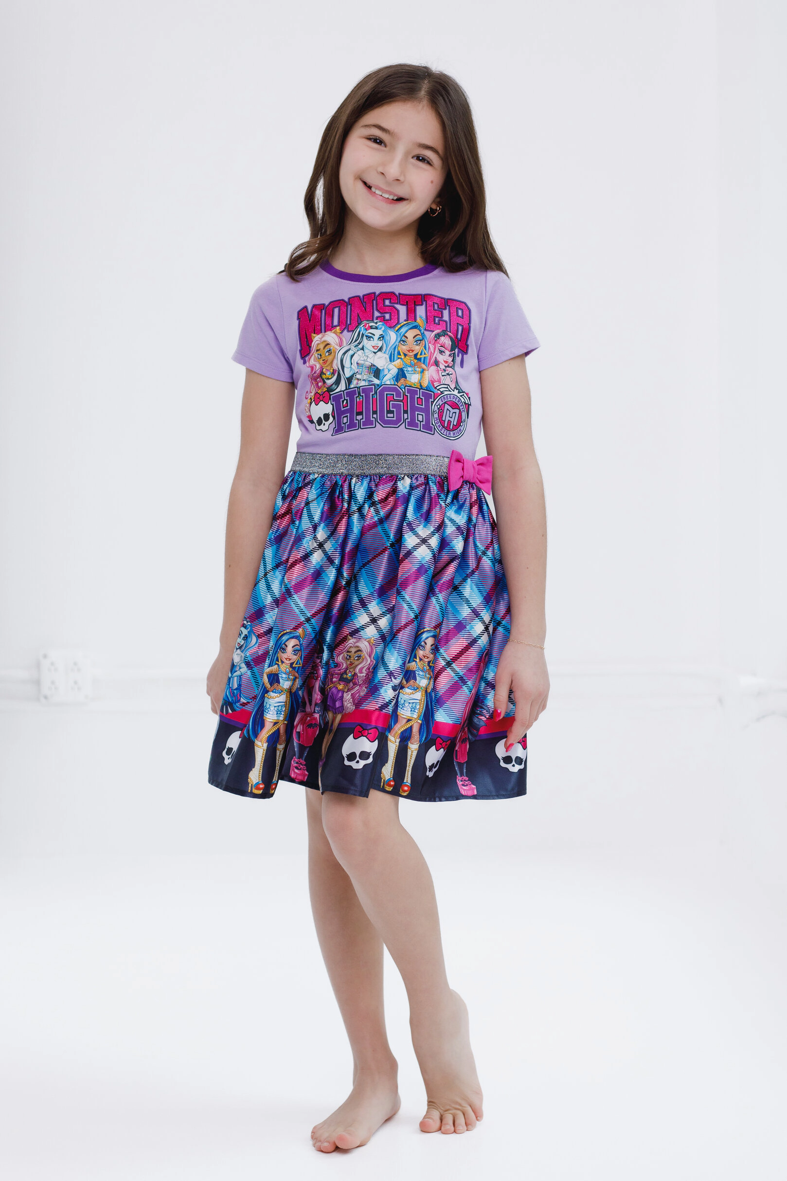 Monster High Girls' Cosplay Pleated Plaid Dress