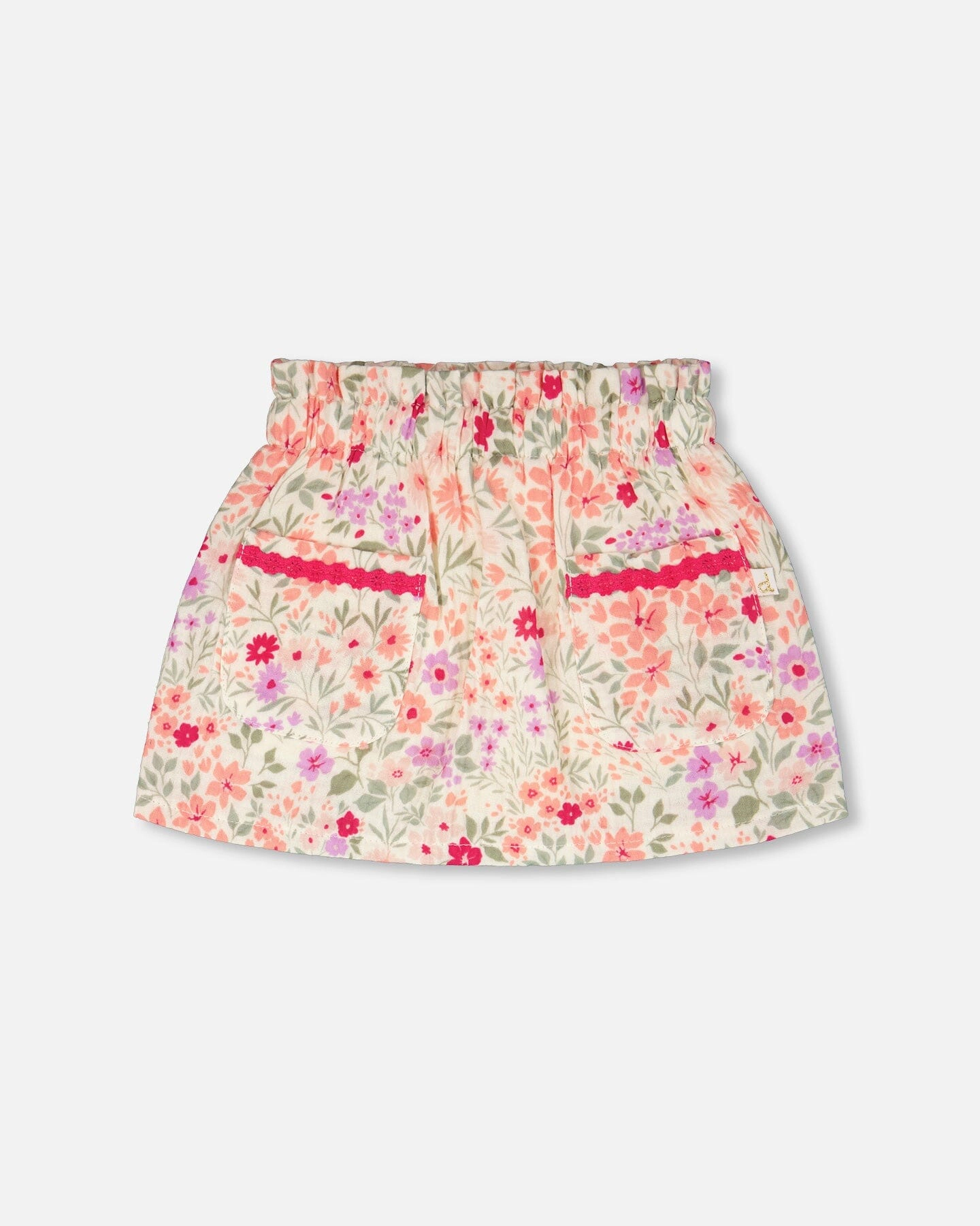 Deux par Girls Muslin Skort Printed Flowers