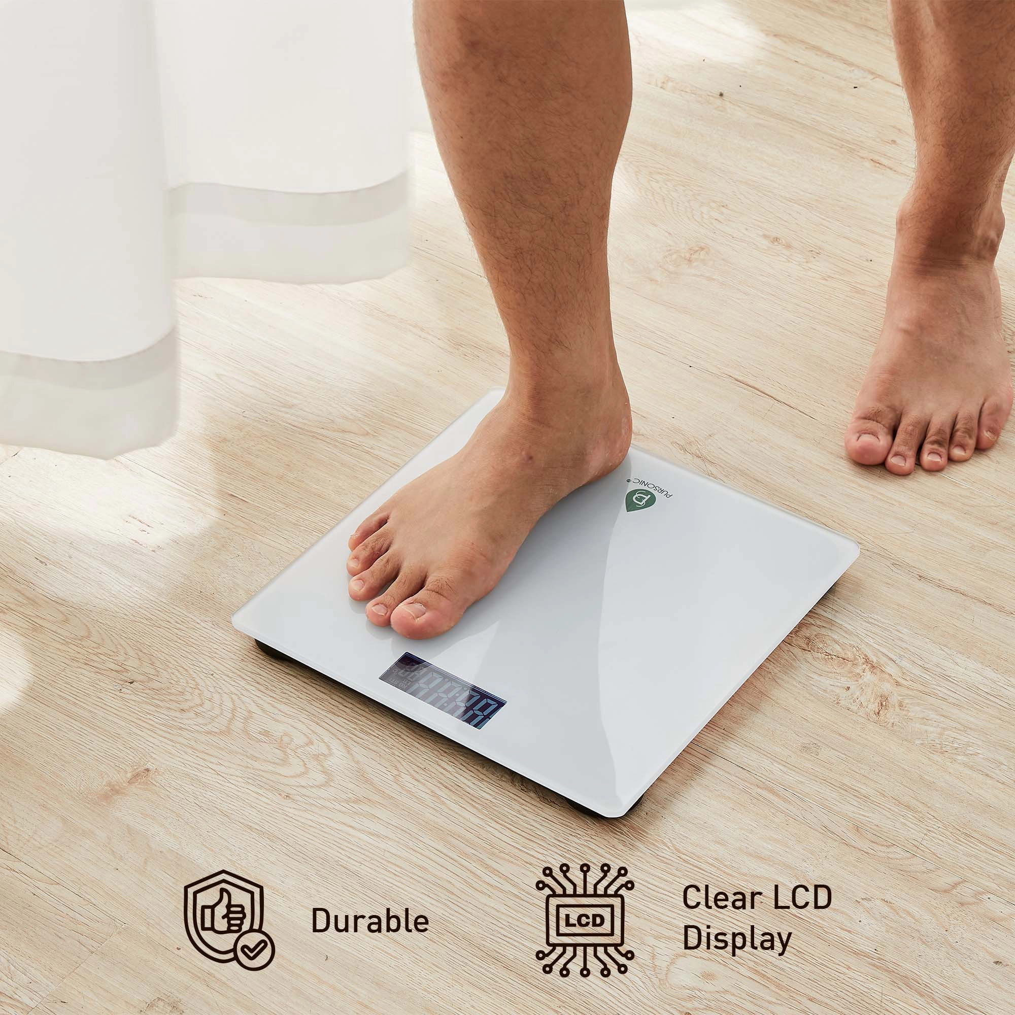 Pursonic Unisex Luxury Bathroom Essential Set: Towel Warmer Bucket, Digital Scale & Bamboo Bath Body Brush