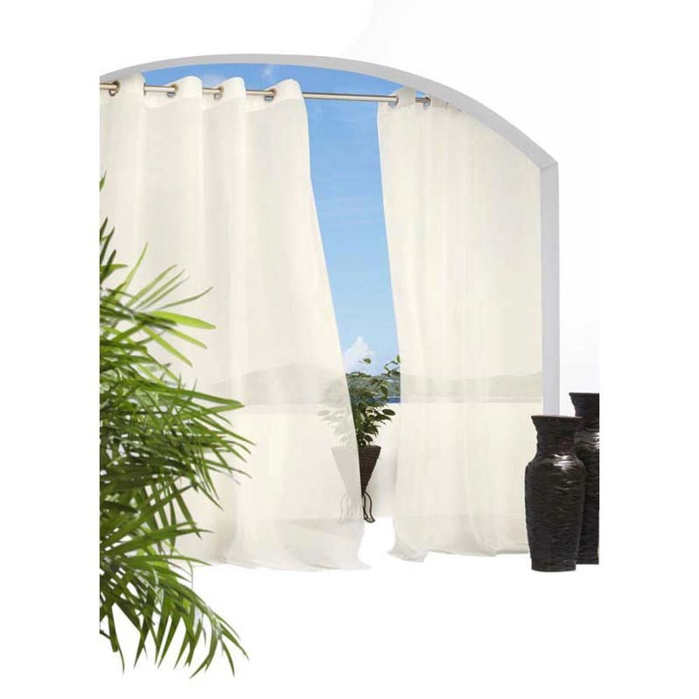 Commonwealth Outdoor Decor Cote D'Azure Linen Grommet Top Panel - 54x84" - Ivory