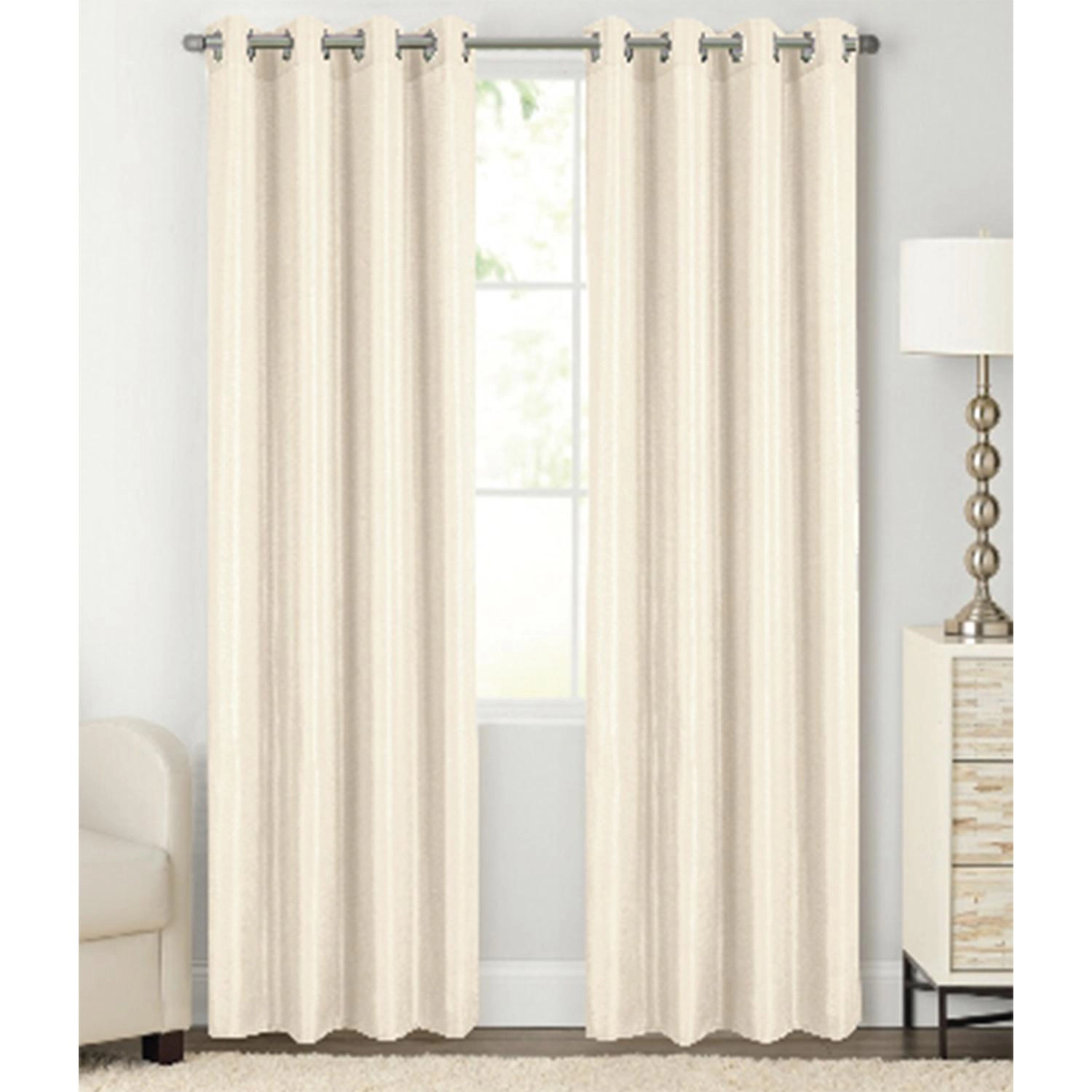 RT Designer Collection Gibson Luxurious Decorative Grommet Curtain Panel 54" x 90" Beige
