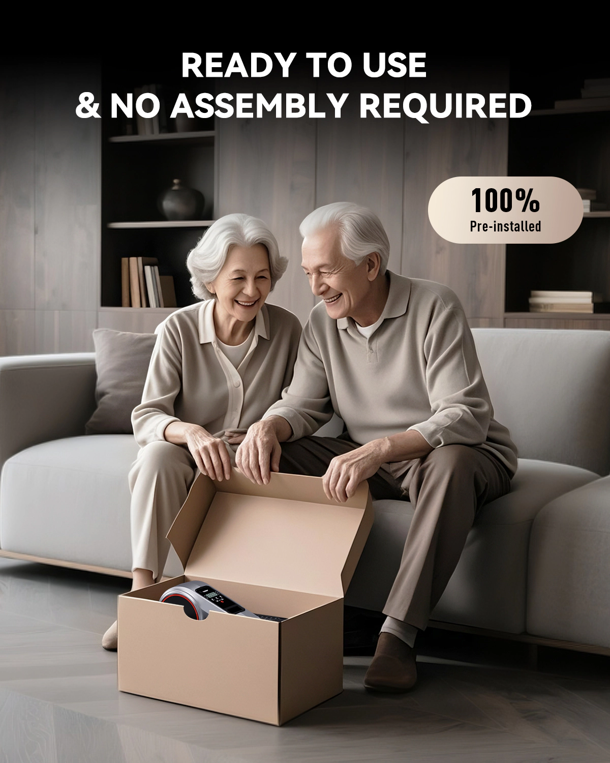 HARISON Under Desk Elliptical Machine for Senior, Mini Seated Elliptical with 12-Level Magnetic Resistance, LCD & Remote