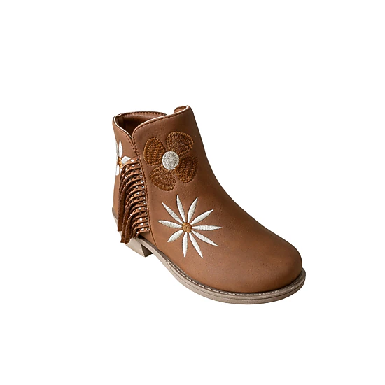 Pixie Bloom Toddler Girls Fringe Embroidered Rhinestone Boots