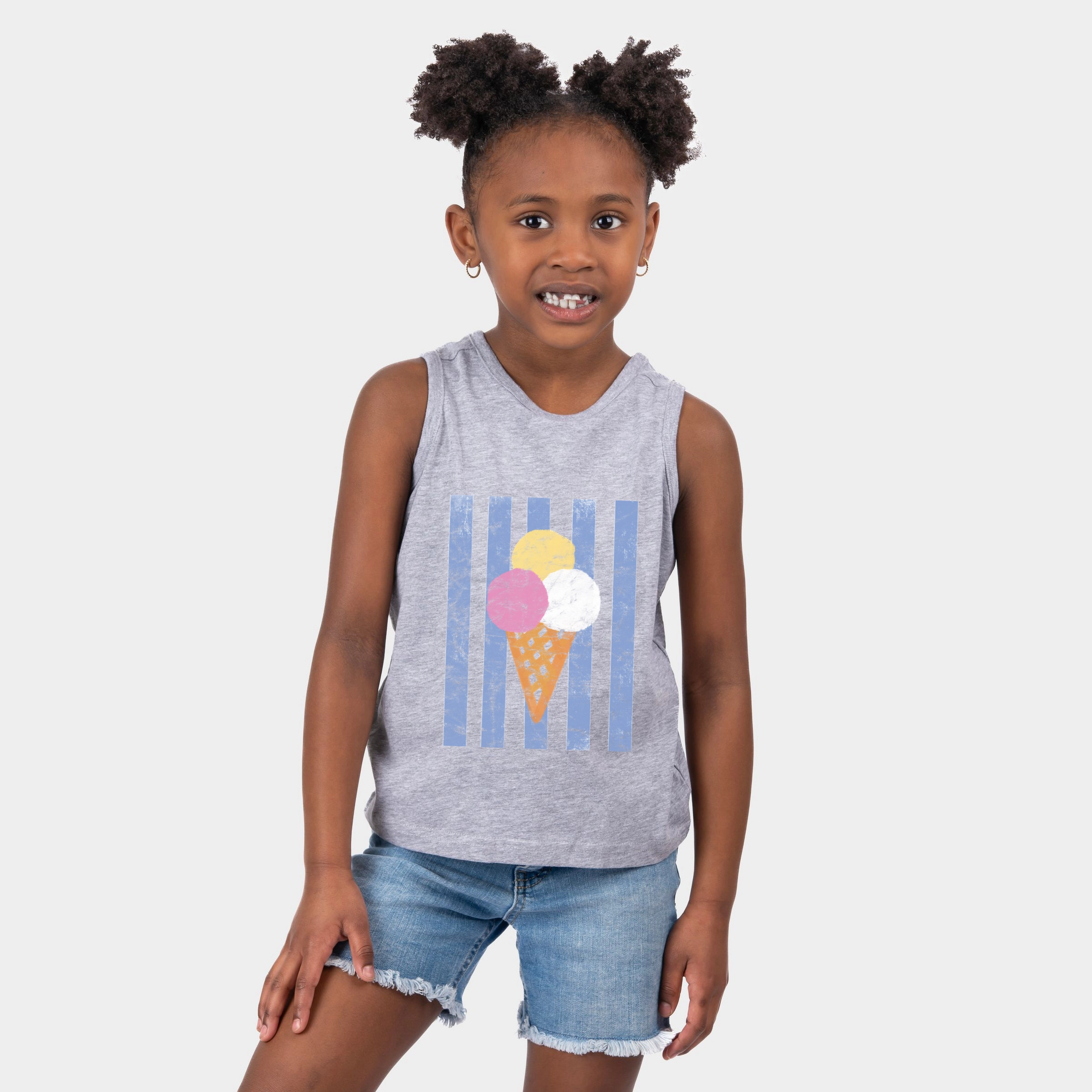 The Juniper Shop - Youth Tank Top Ice Cream Cone Stripes