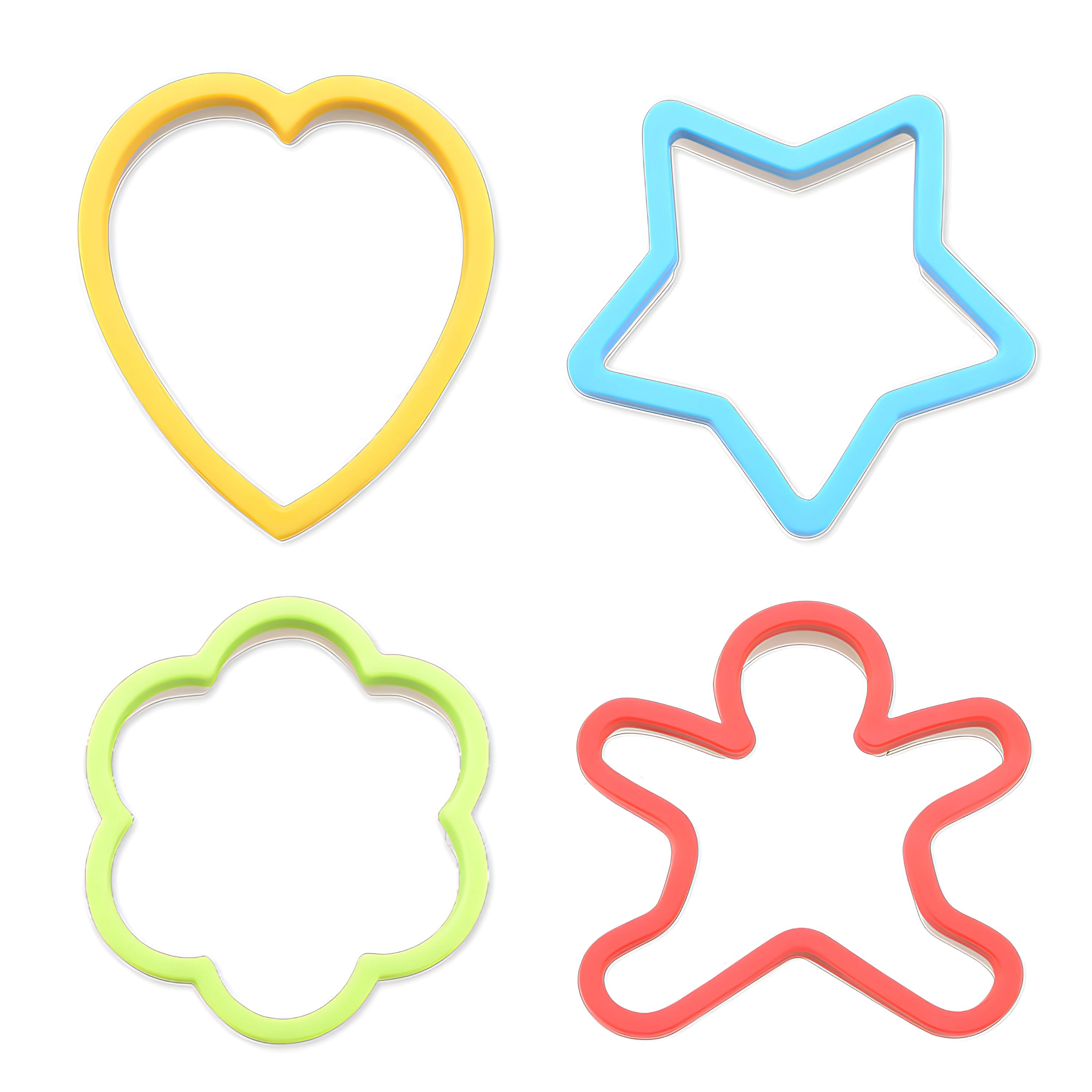 Kitcheniva 4-Piece Stainless Steel Cookie Cutter With Silicone Grip