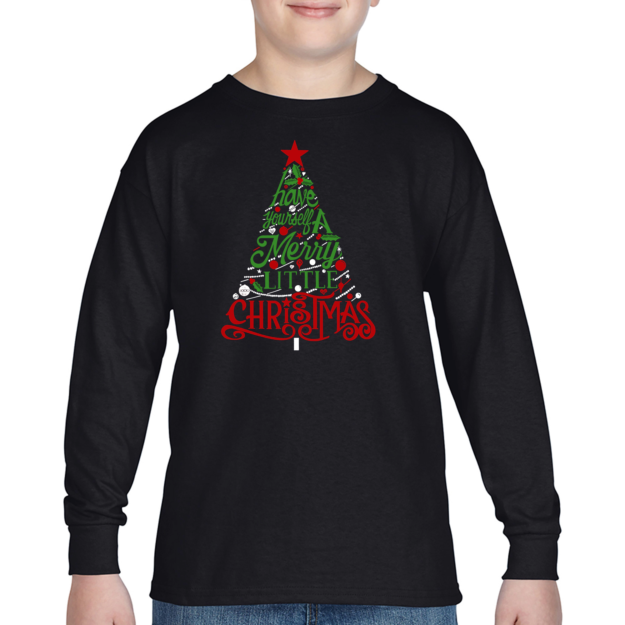 LA Pop Art Boys Long Sleeve T-Shirt - Have Yourself A Merry Little Christmas