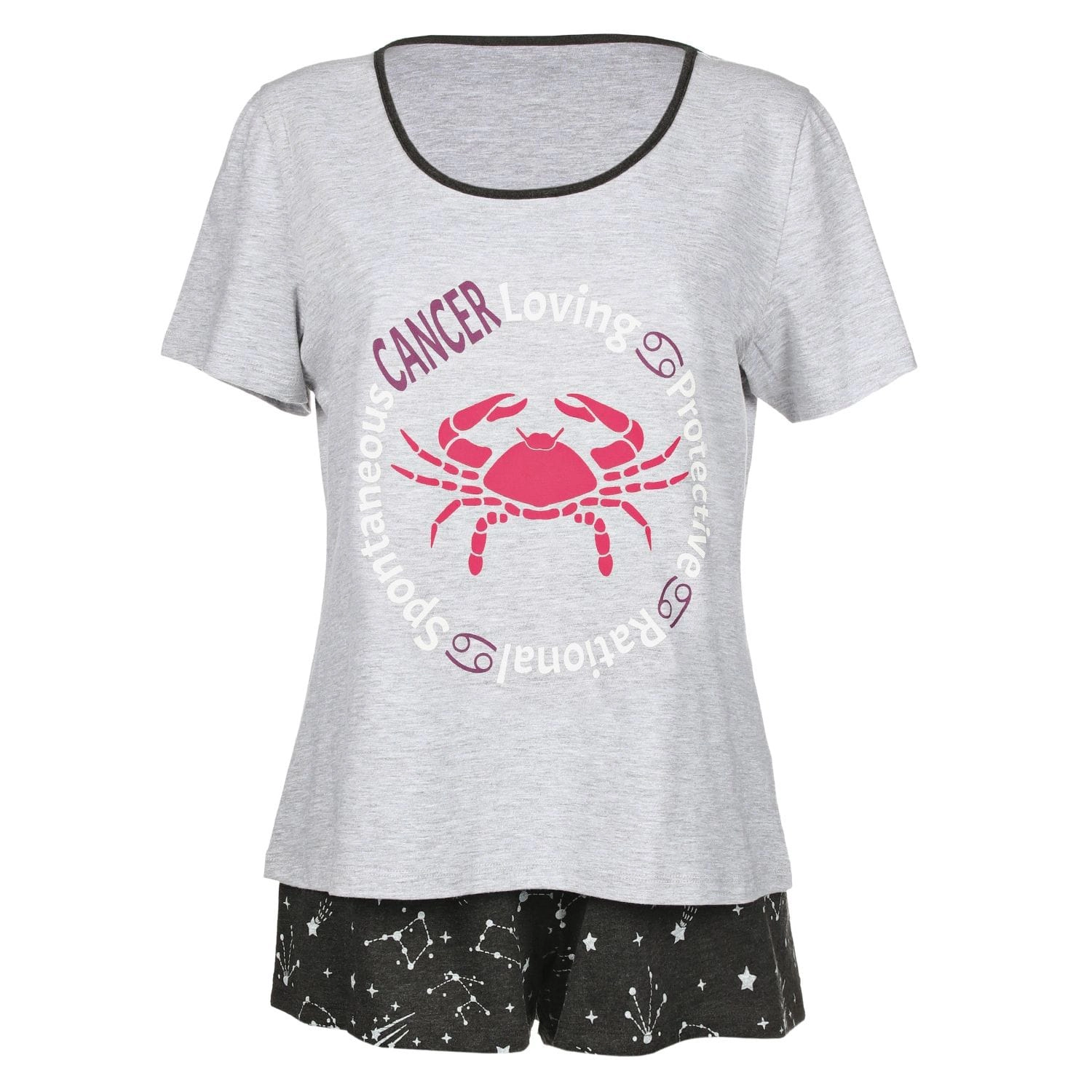 MeMoi Women's Cancer Zodiac Sign PJ Short Set