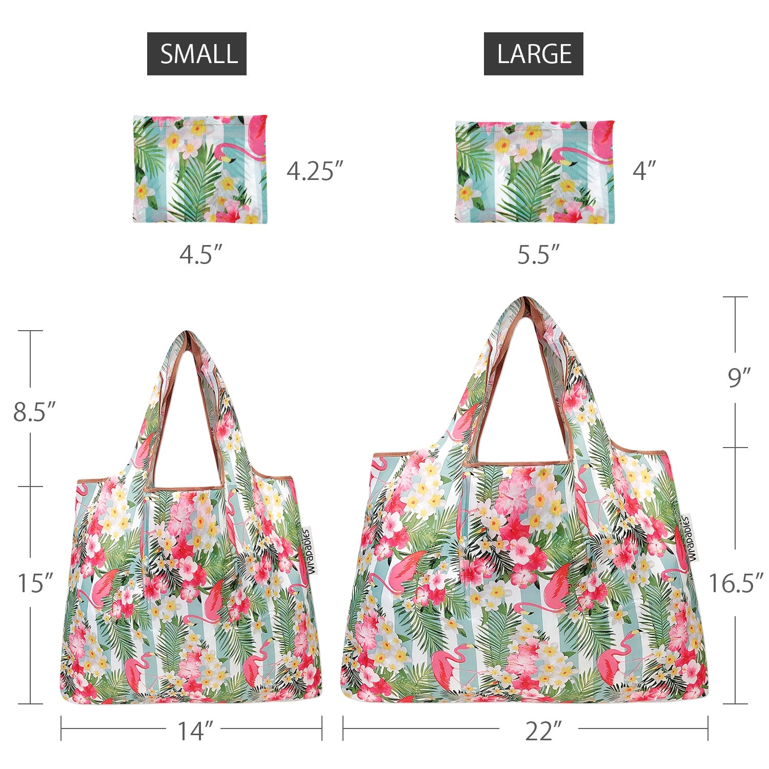 Wrapables LS Nylon Reusable Shopping Bags for Groceries (set of 2