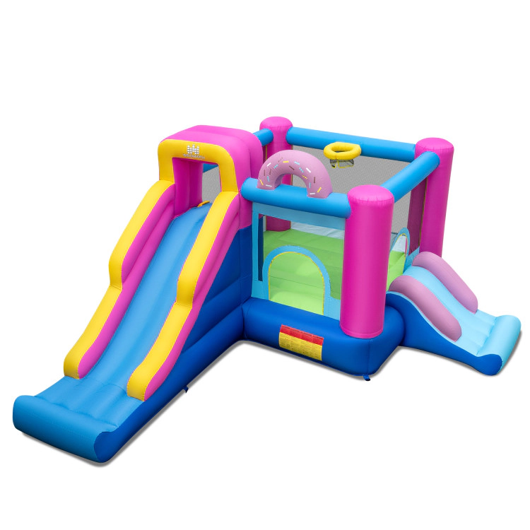 Hivvago Inflatable Bounce House with Slides and Basketball Hoop (without Blower)