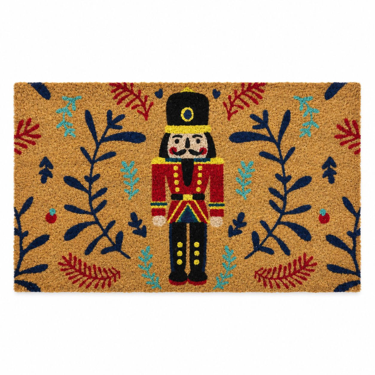Kate Aurora Christmas Nutcracker Toy Soldier Bristled Coir Outdoor Welcome Mat - 18"x30"