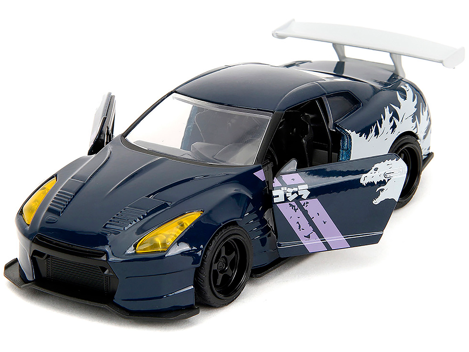 Jada 2009 Nissan GT-R (R35) Ben Sopra Dark Blue with Graphics "Godzilla" "Hollywood Rides" Series 1/32 Diecast