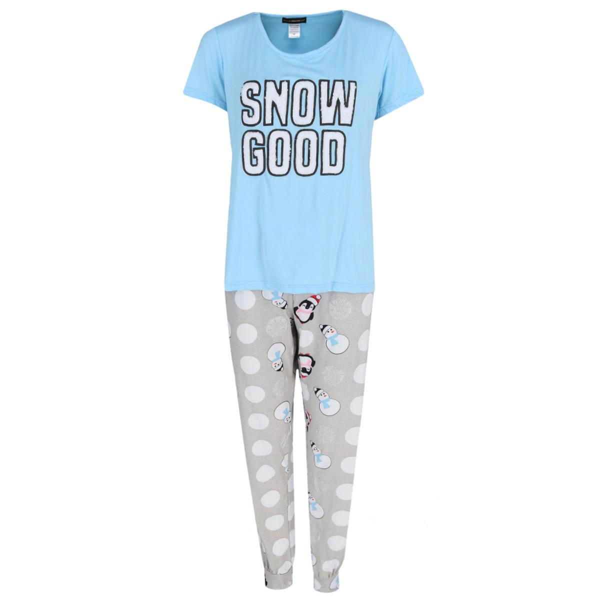 Not a Morning Person Women's Plus Snow Good Short Sleeve Lounge Set