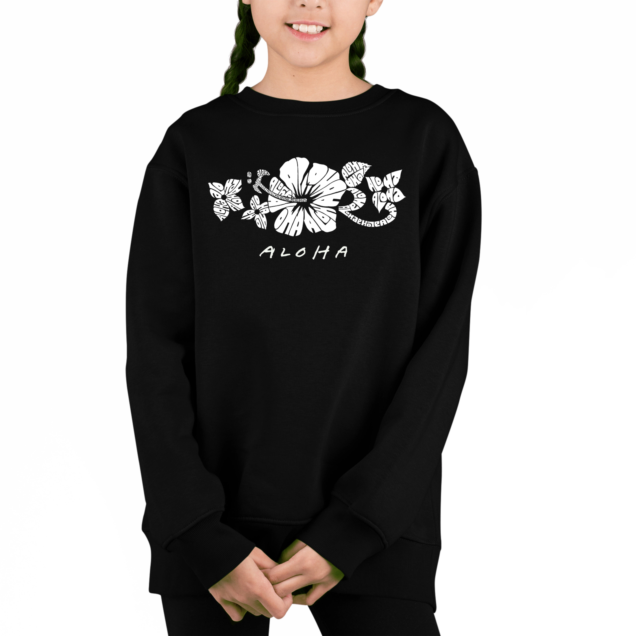 LA Pop Art Girl's Word Sweatshirt - Aloha
