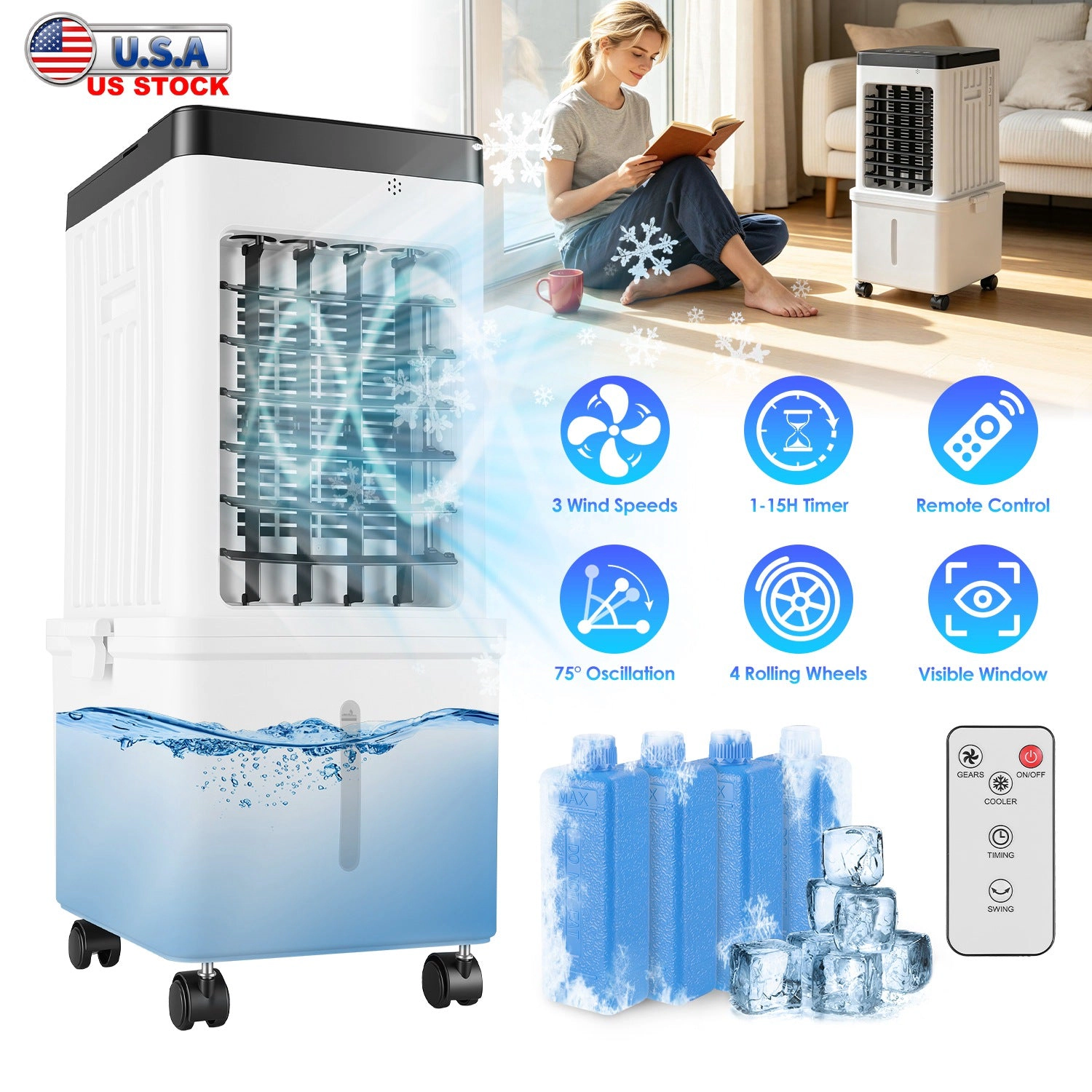 GBruno 12L Evaporative Air Cooler With Remote Control