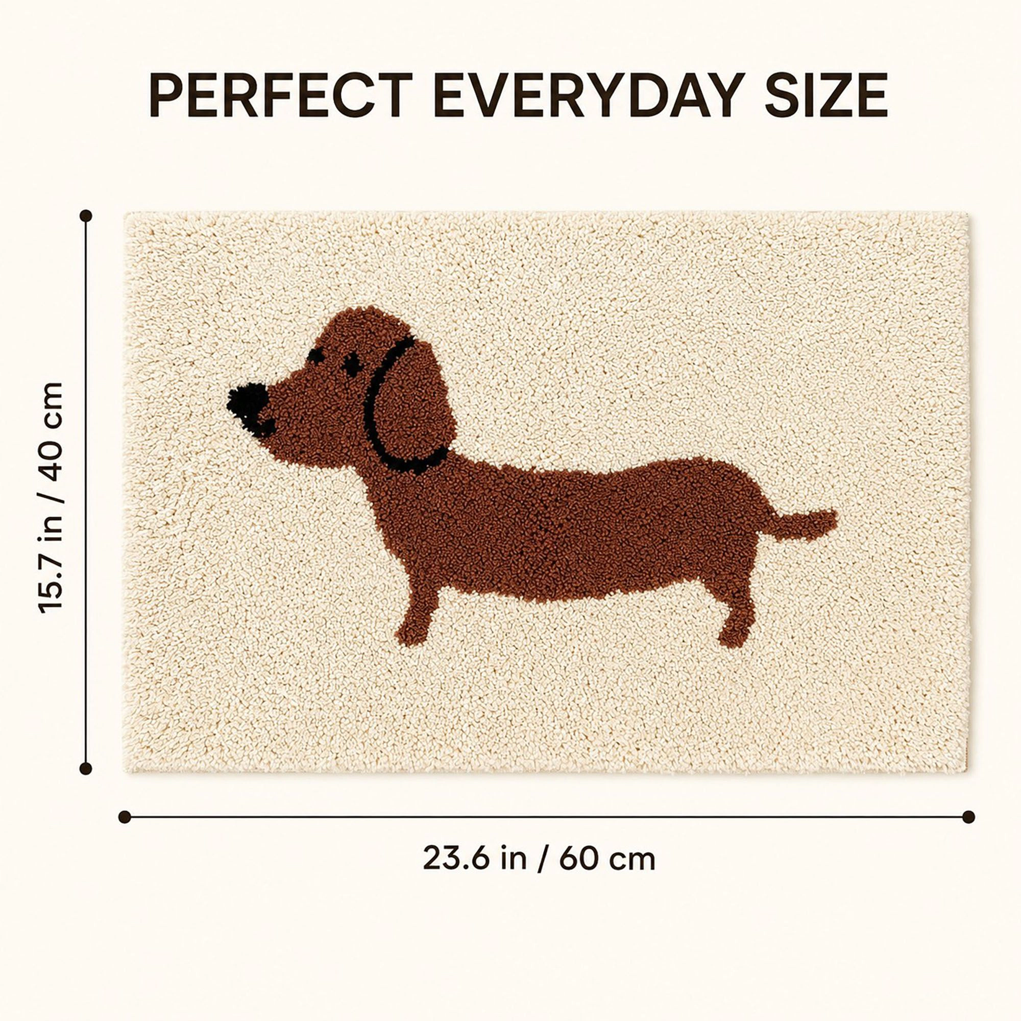 Alilang Unisex Dachshund Dog Bath Mat Nonslip Accent Rug 15.7 x 23.6 Inches