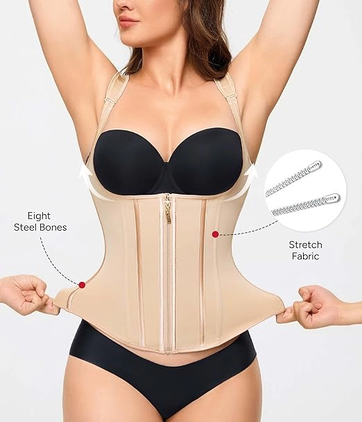 Nebility Women Adjustable Strap Tummy Control Shapewear Waist Trainer Corset
